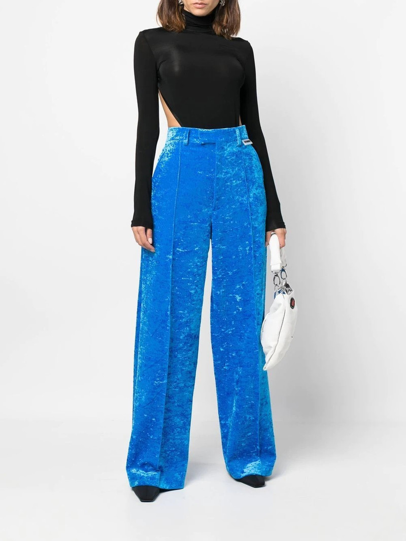 VETEMENTS velvet high-waisted trousers outlook