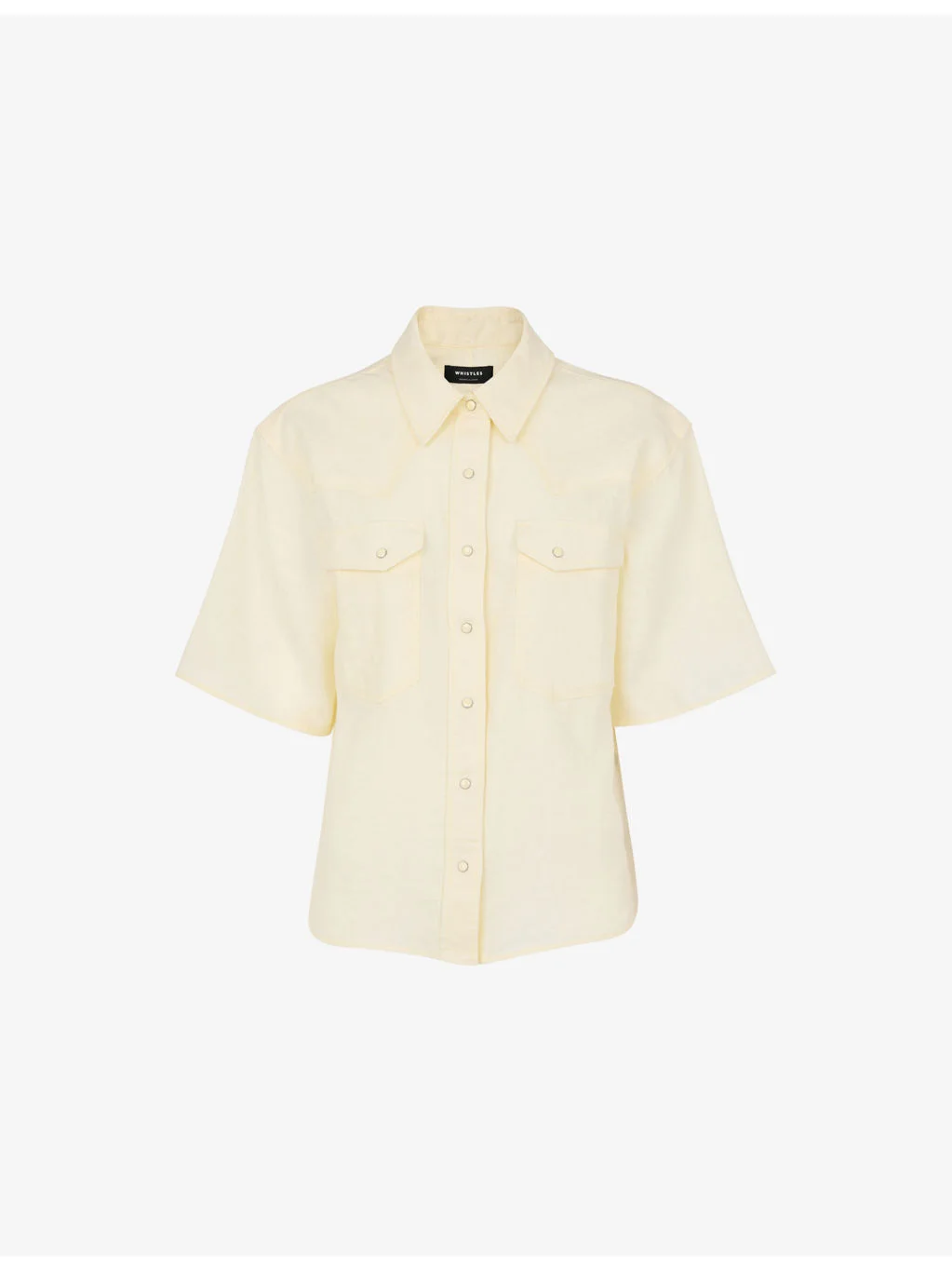 Western Patch-Pocket Short-Sleeve Linen Shir - 1