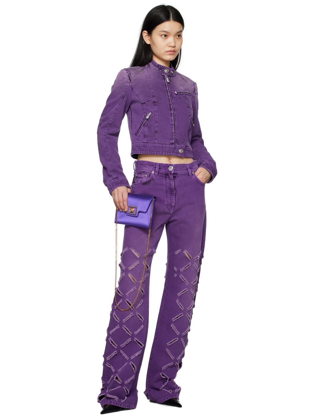Purple Crystal 'La Medusa' Bag - 4