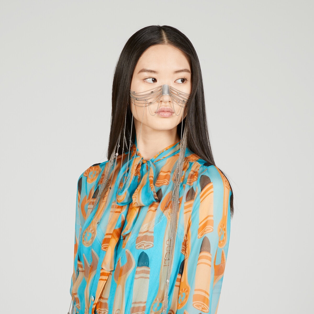 Lipstick and tool print silk dress - 3