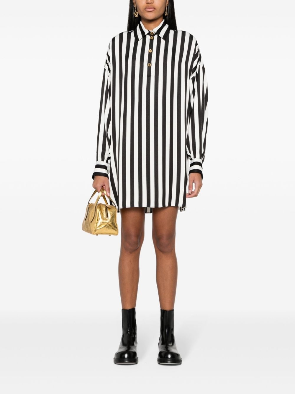 long-sleeve striped dress - 2