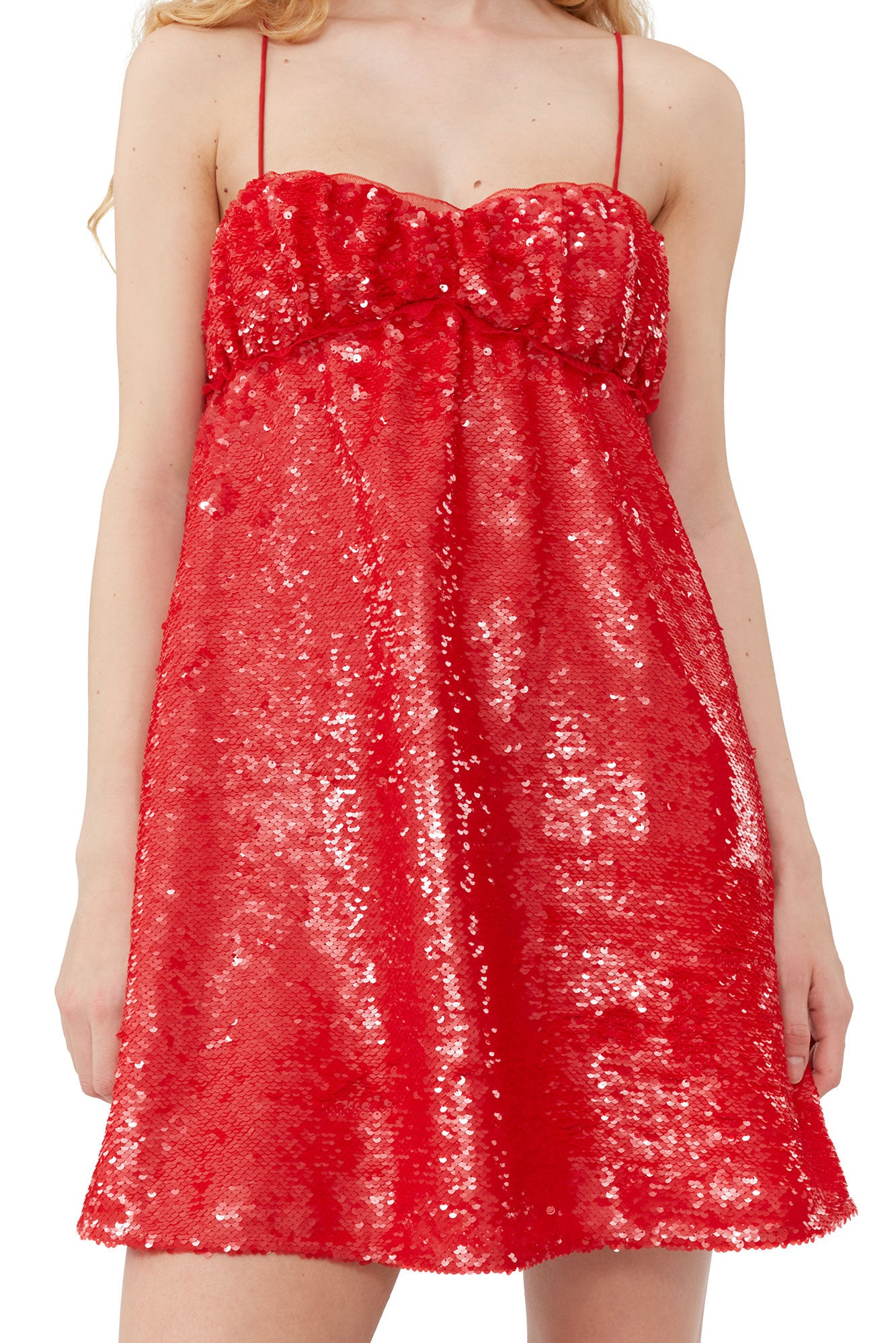 RED SEQUINS MINI DRESS - 6