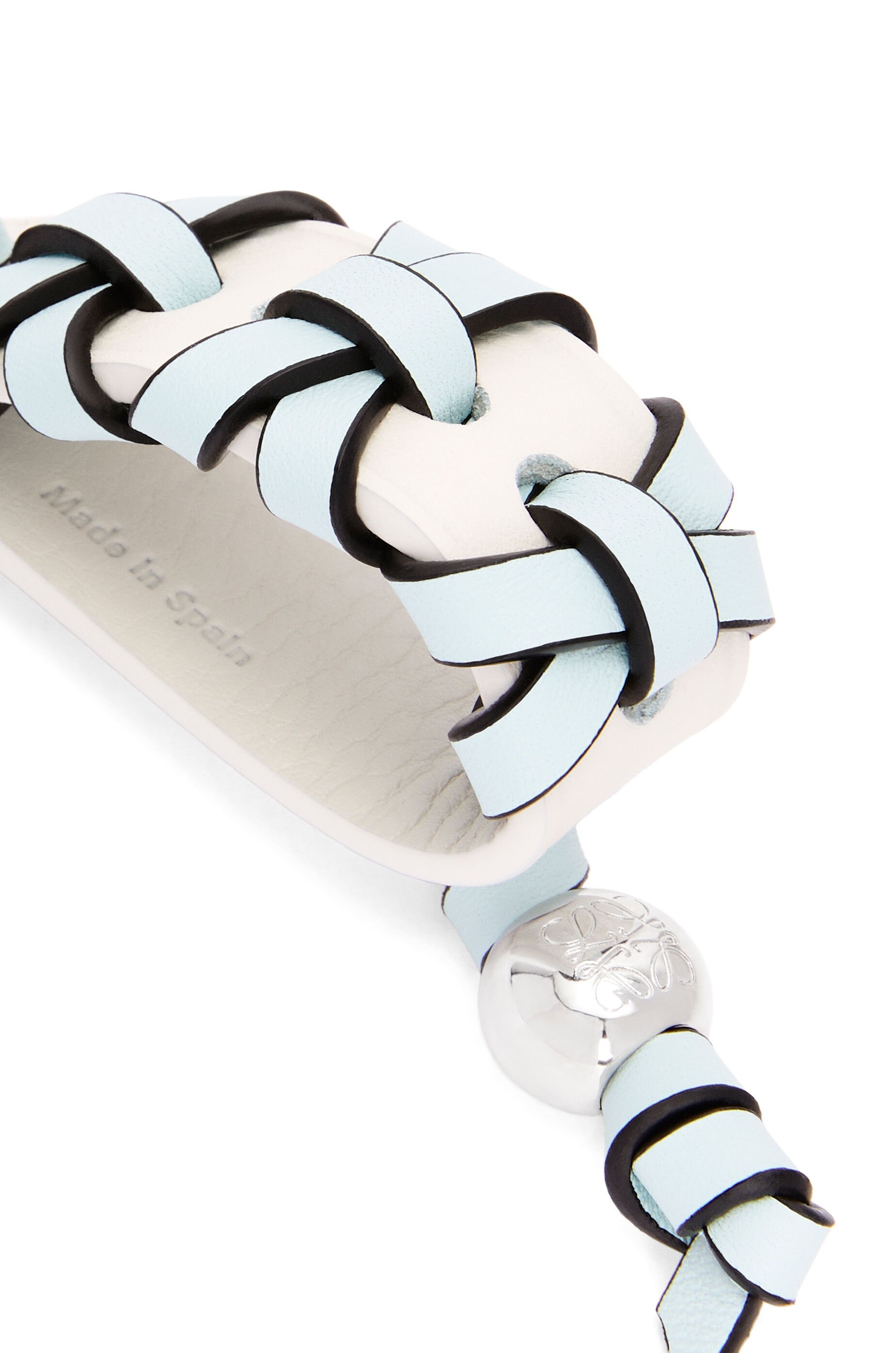 Cross braided keyring in classic calfskin - 3