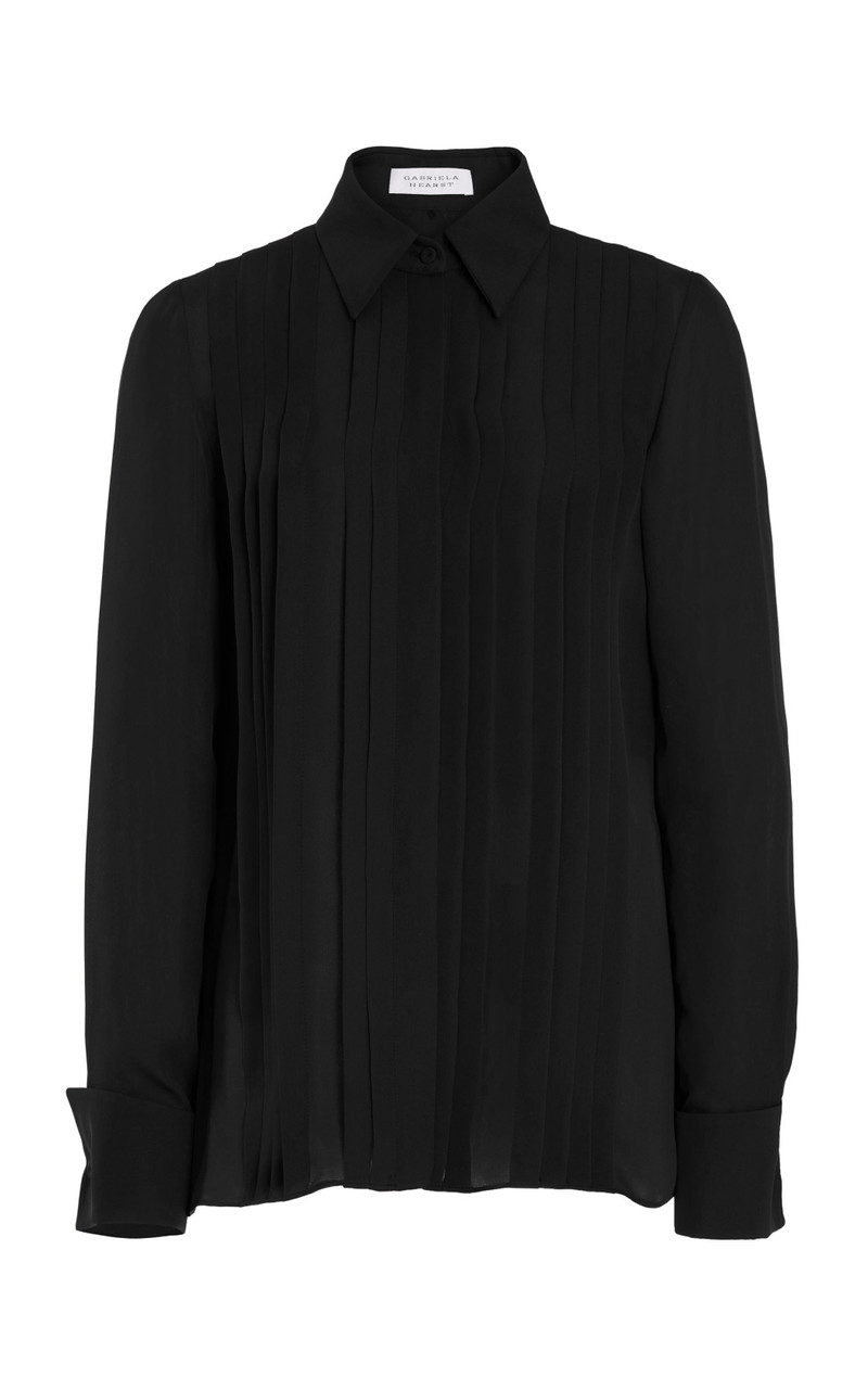 Aime Shirt in Black Silk Georgette Twill 1