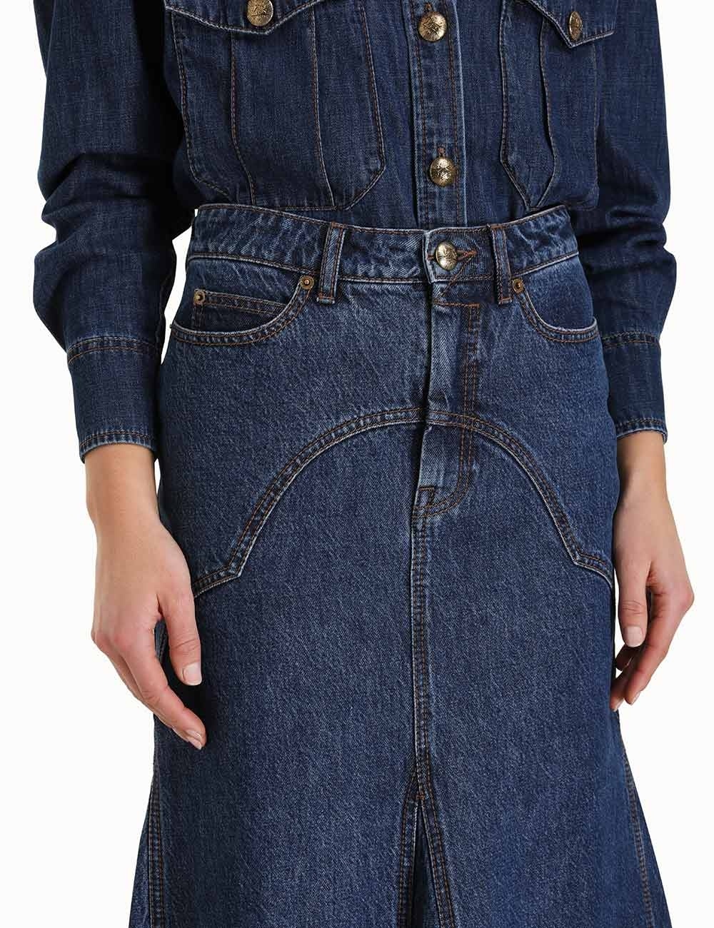LUMINOSITY DENIM MAXI SKIRT - 7