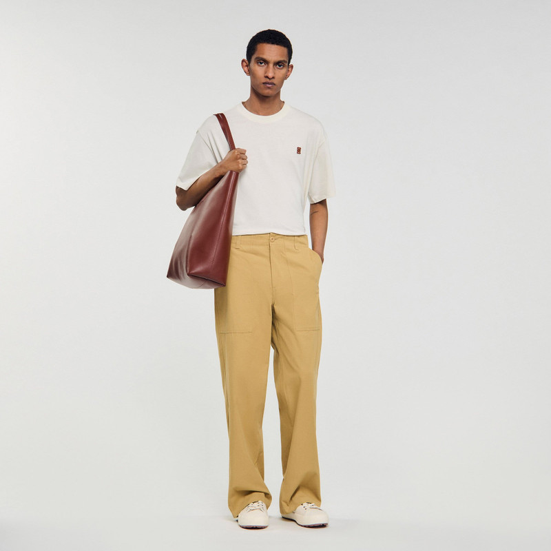 Sandro WIDE-LEG COTTON TROUSERS outlook
