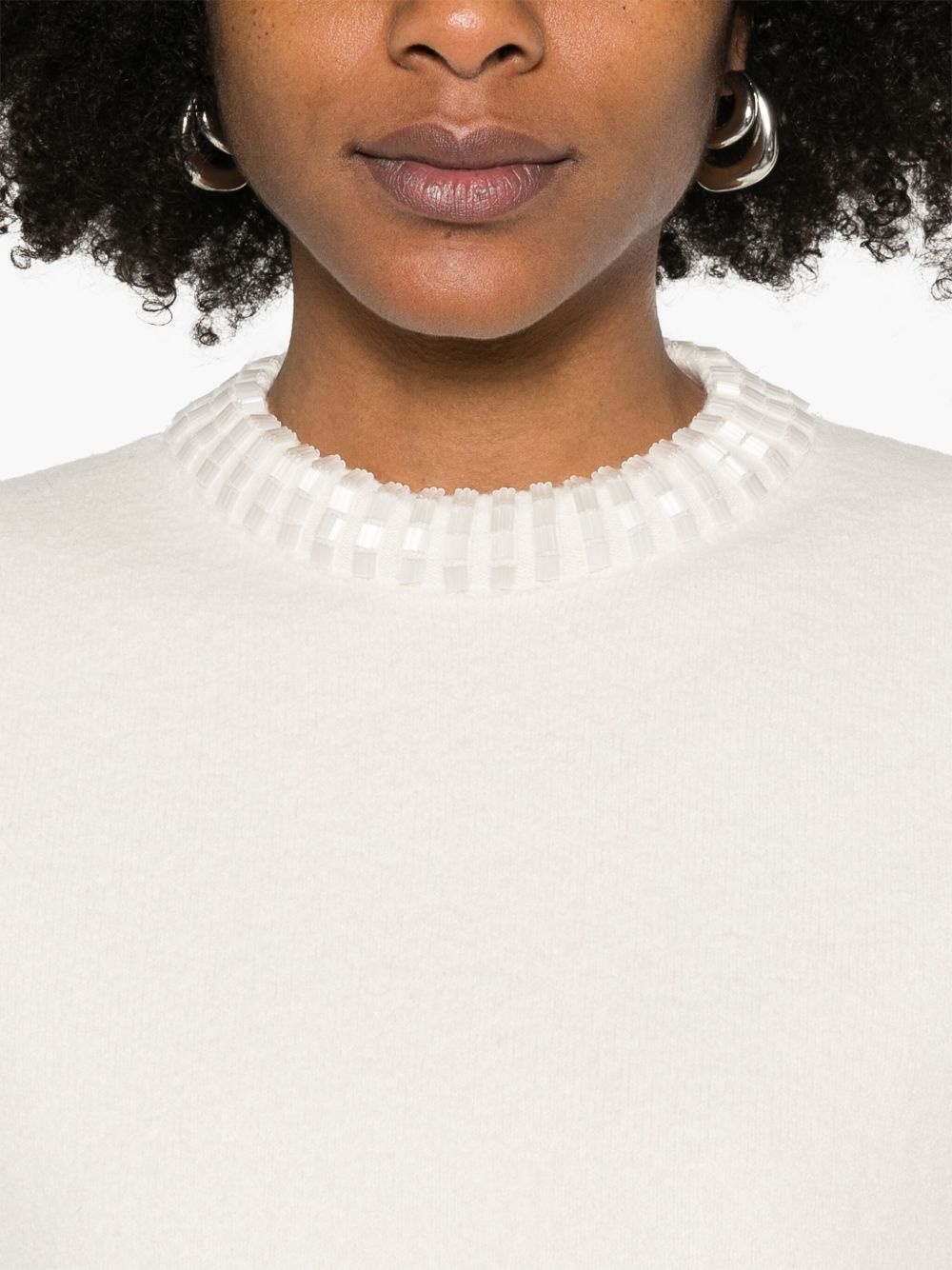 beaded-collar sweater - 5