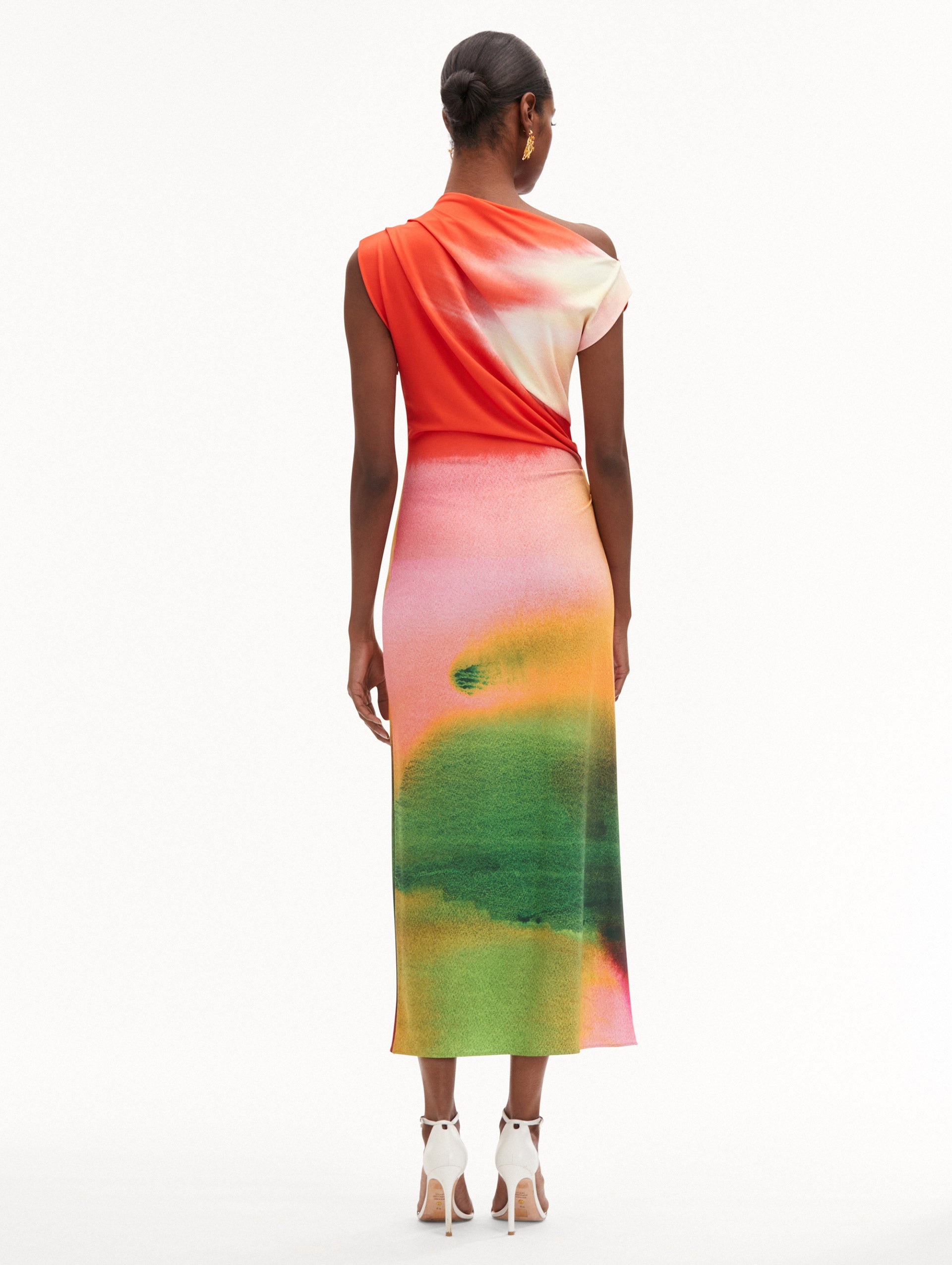 ABSTRACT WATERCOLOR JERSEY DRESS - 3