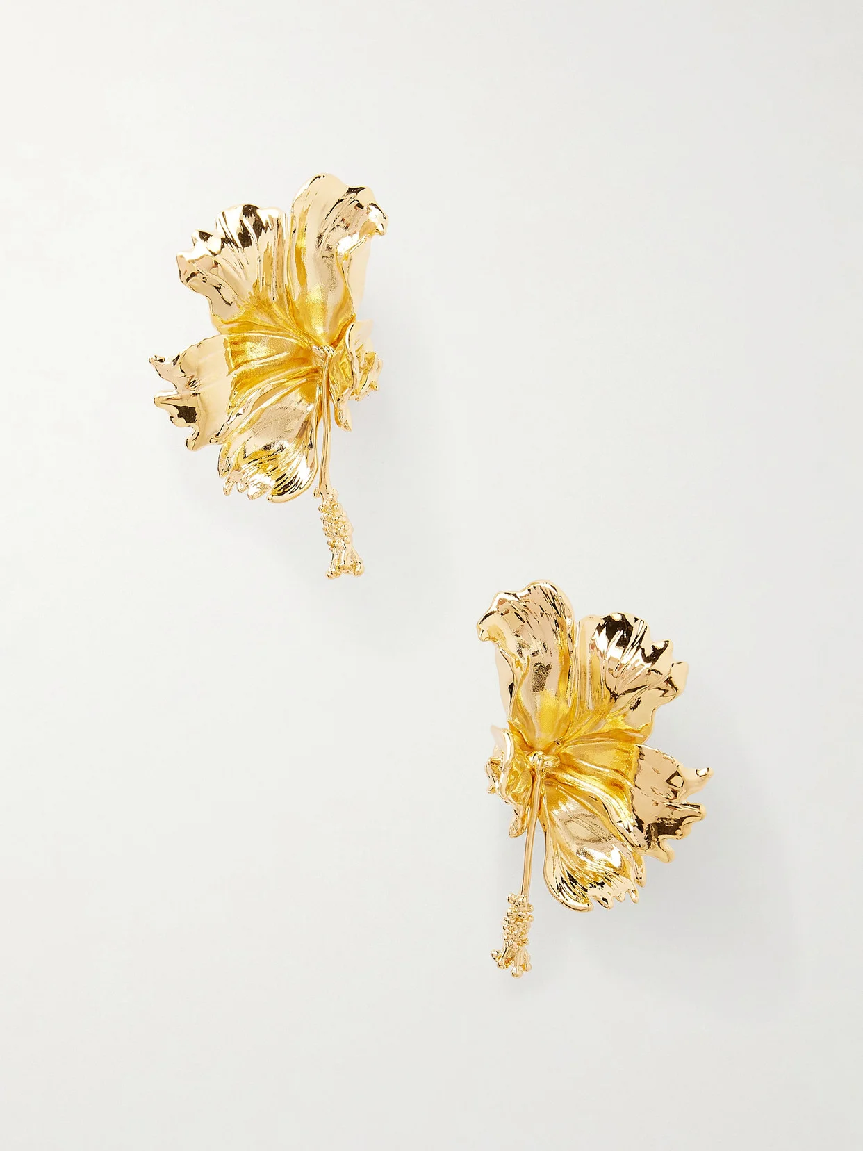 Hibiscus Gold-tone Earrings - 1