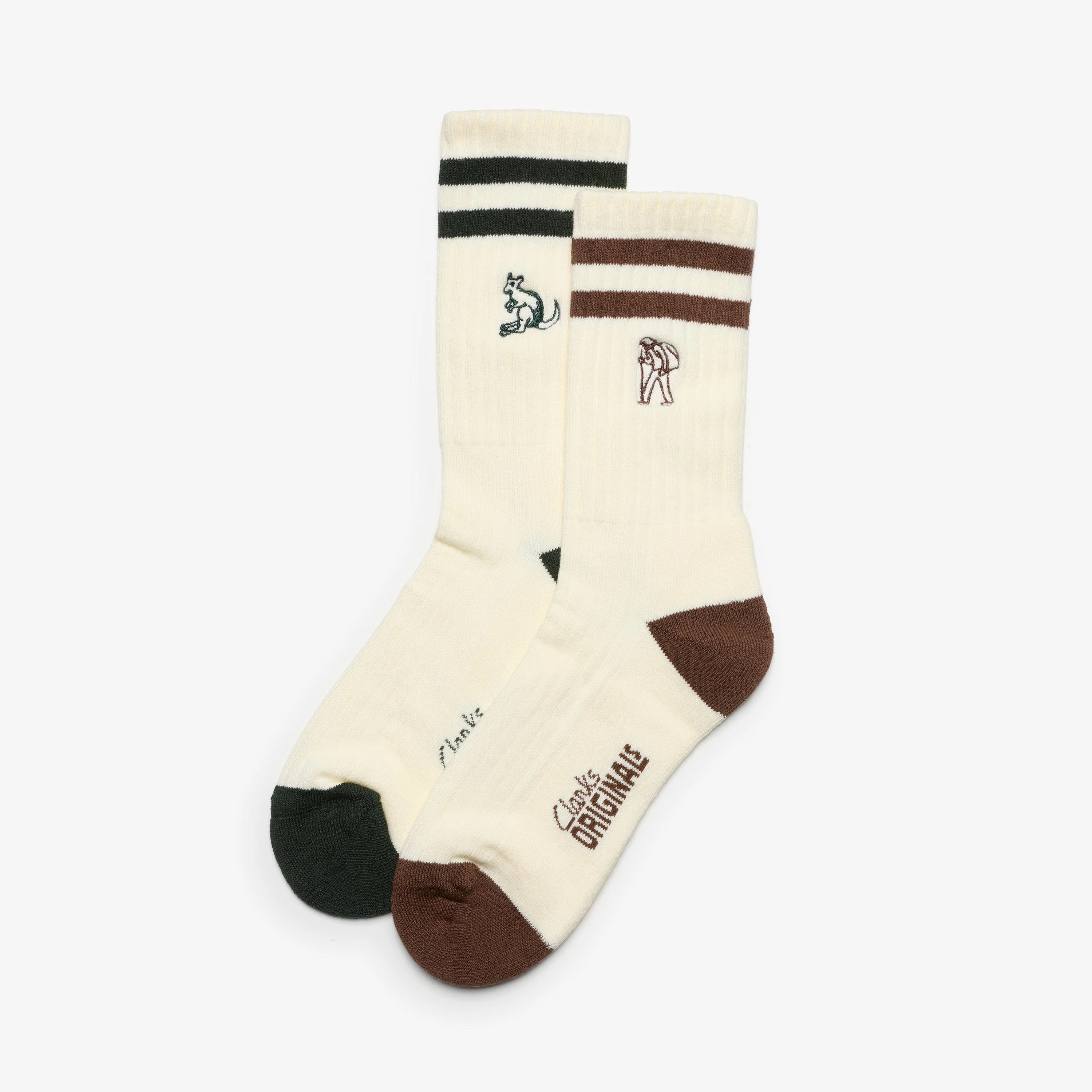 Originals 2 Pack Socks Green/Cola - 1
