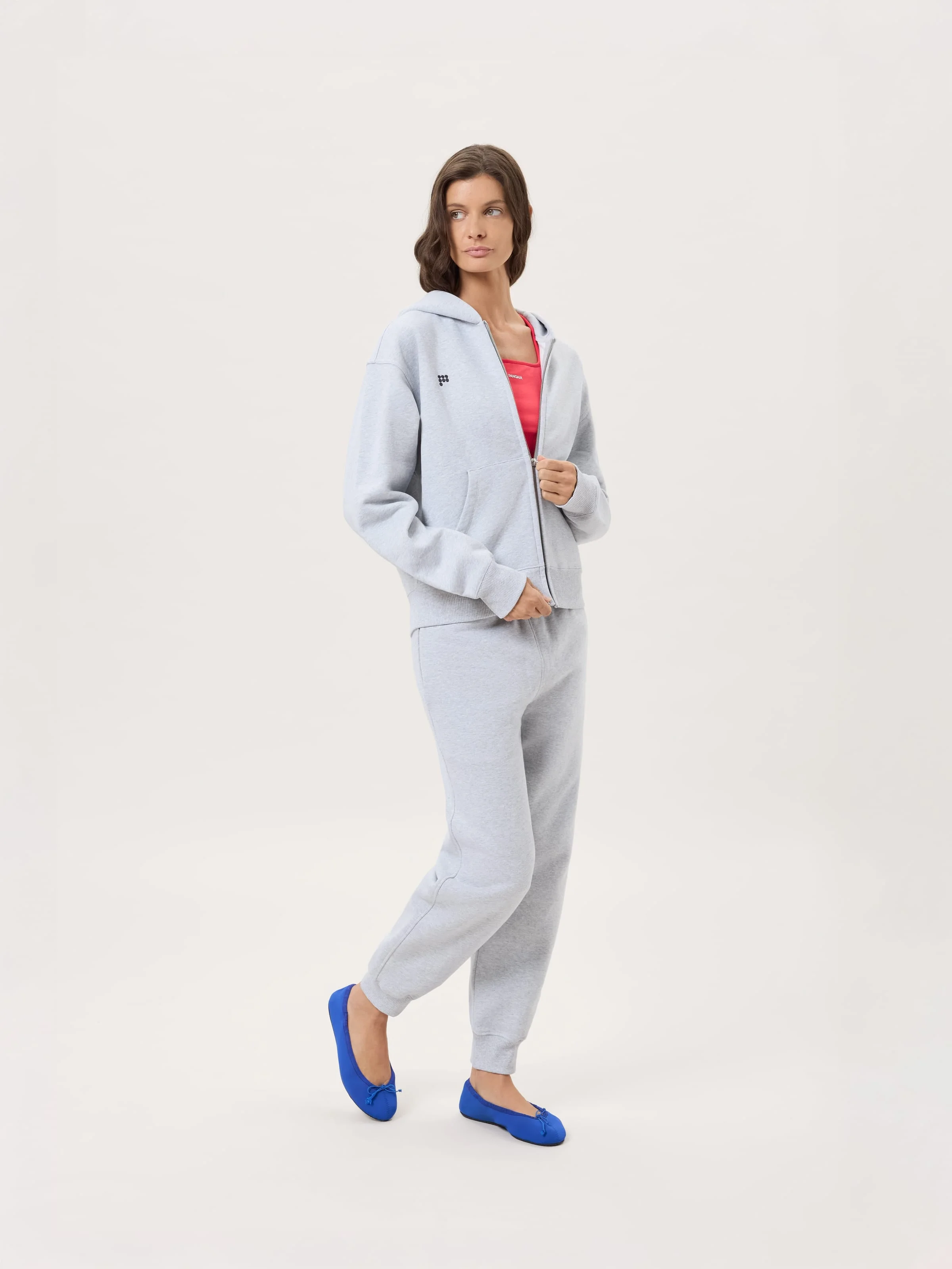 Womens Heavyweight Track Pants - Grey Marl - 1