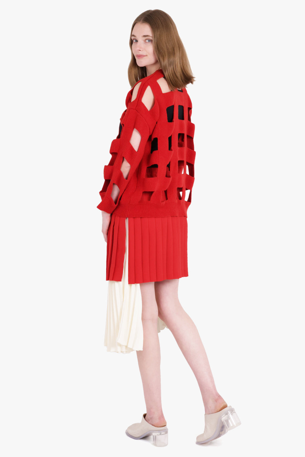 VALENTINO CUT OUT DETAIL WOOL JUMPER | ROSSO - 3