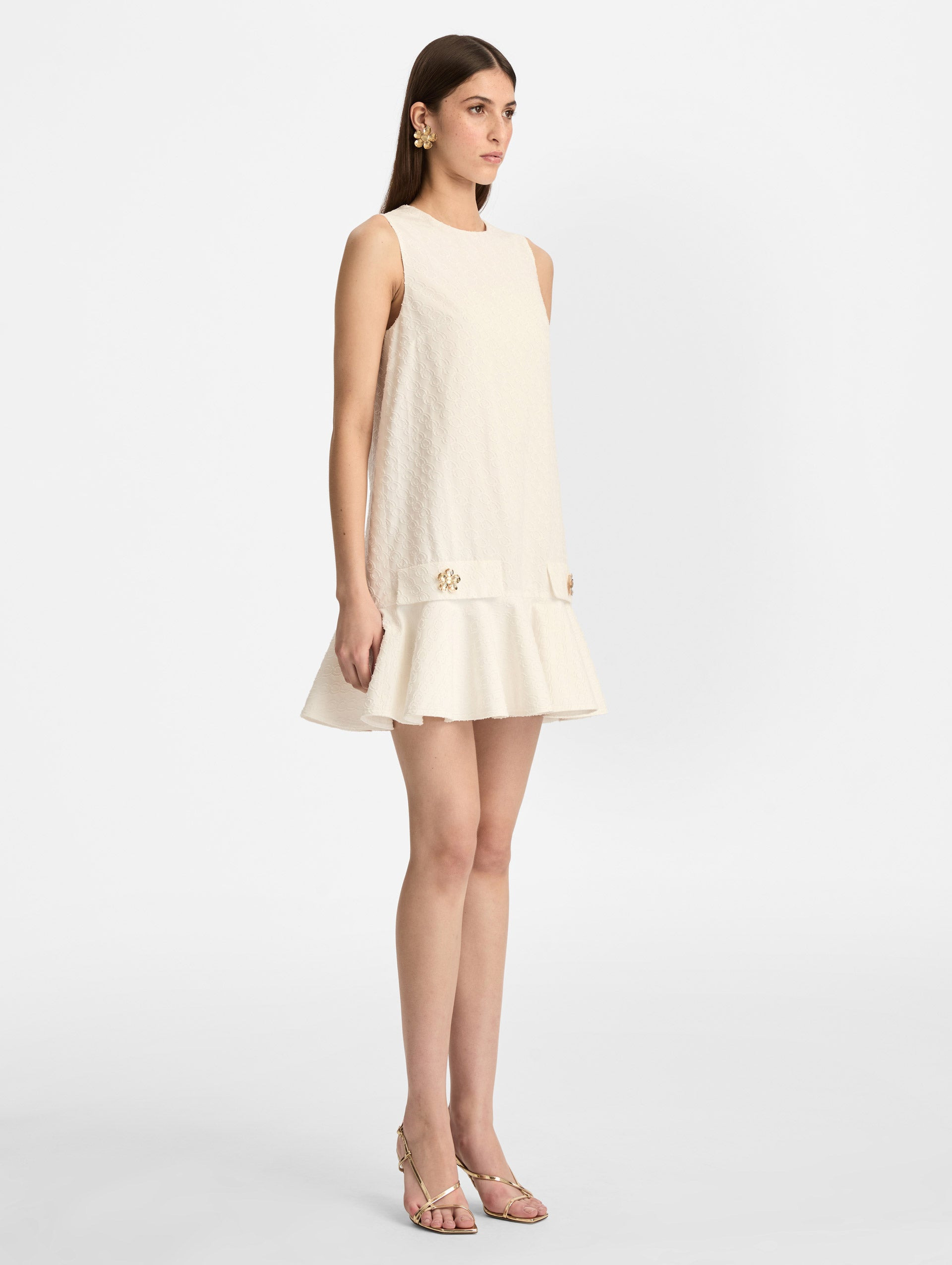OSCAR CHAIN-LINK COTTON POPLIN DRESS - 4