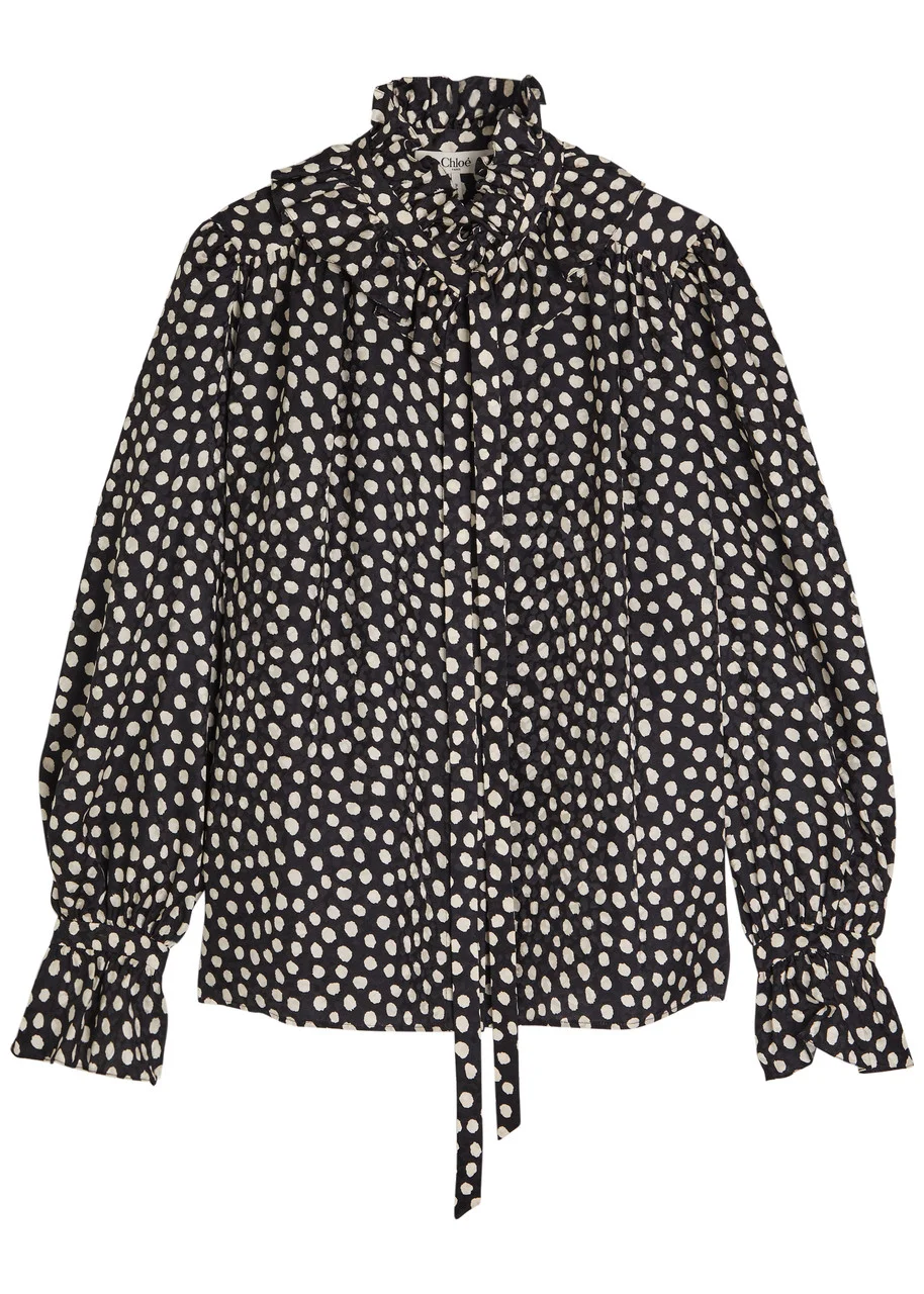 Chloe Polka dot Silk Blouse - 1