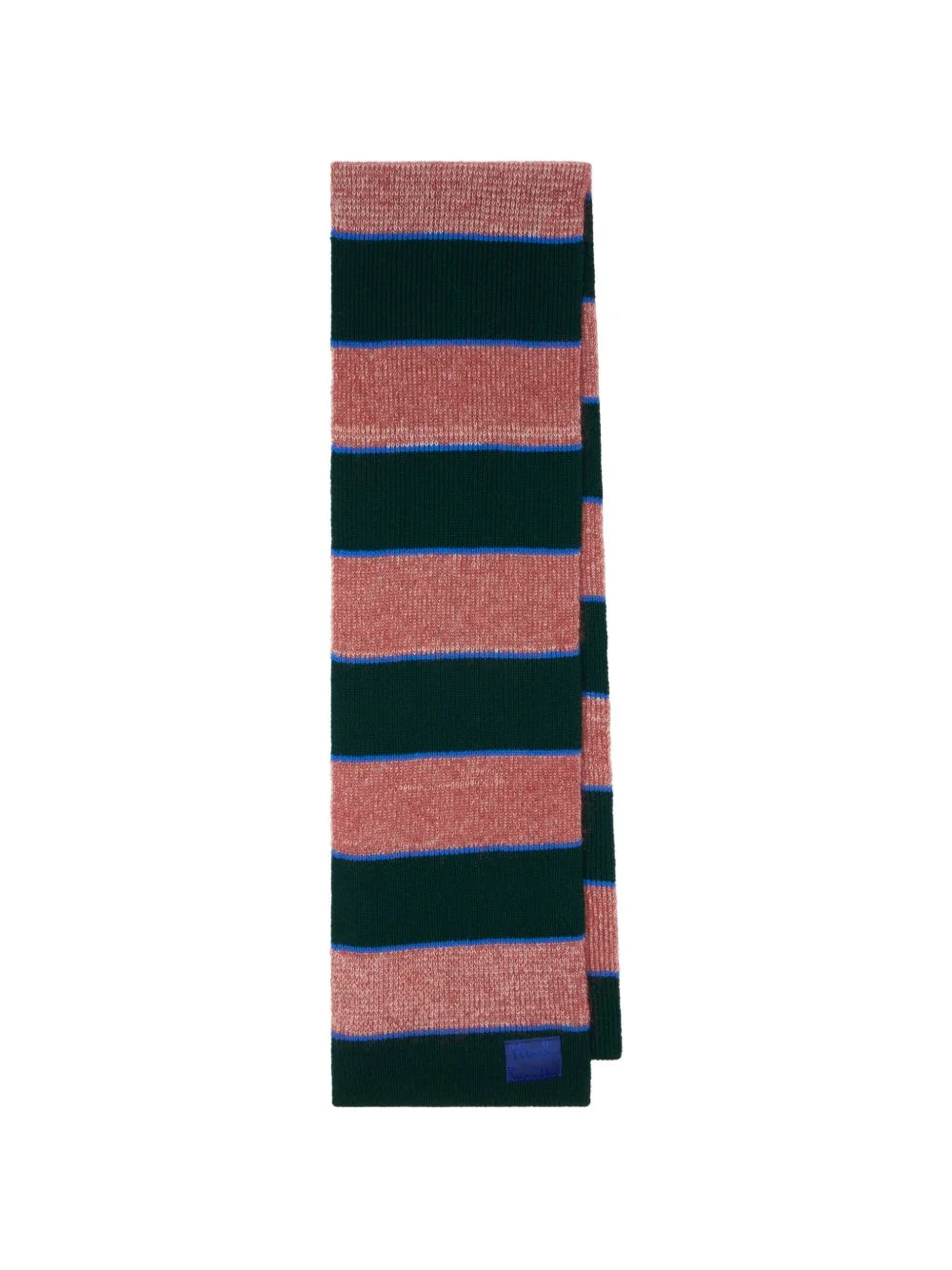 green and pink stripe lambswool scarf - 1