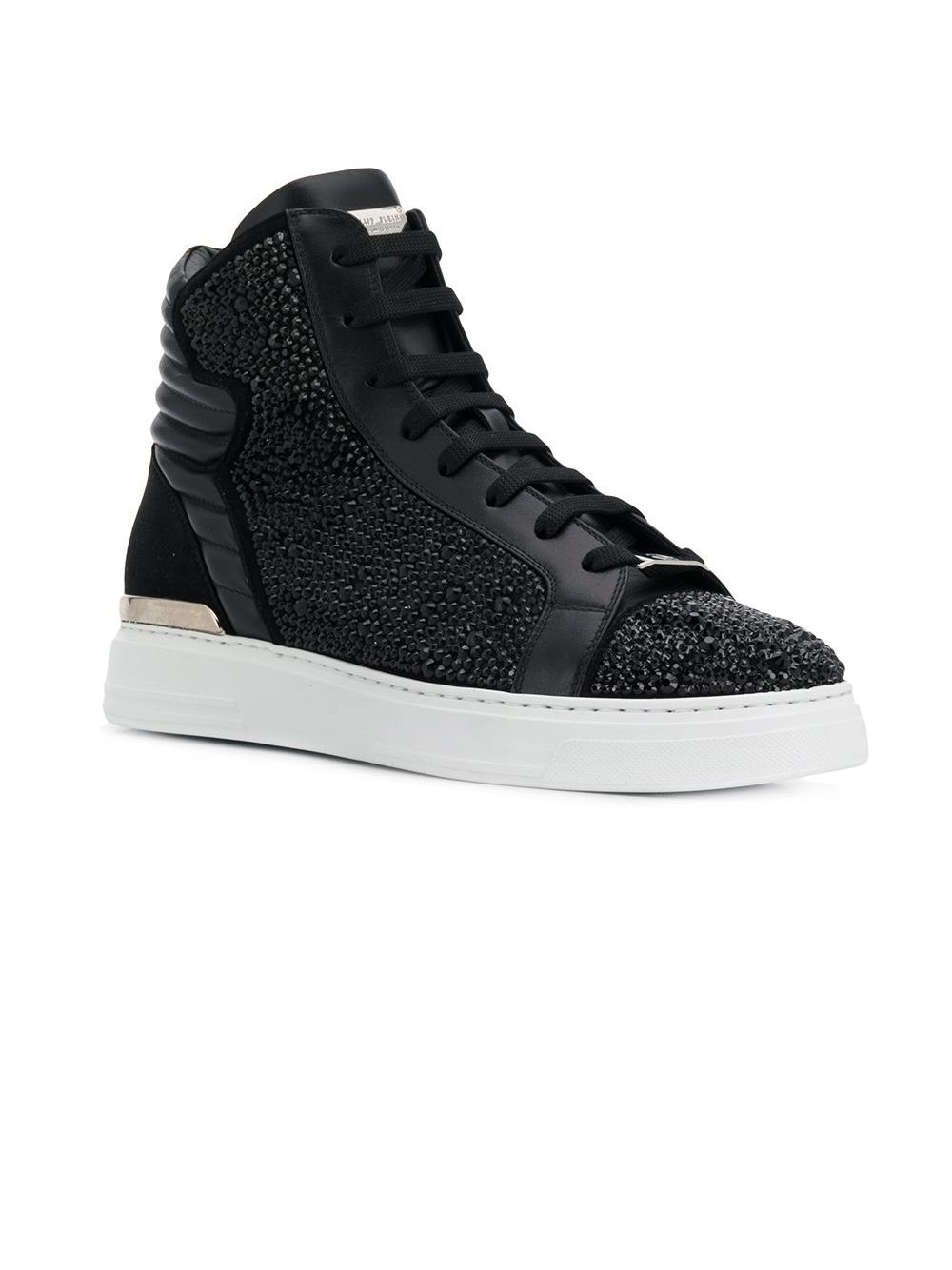 rhinestone embellished hi-top sneakers - 2