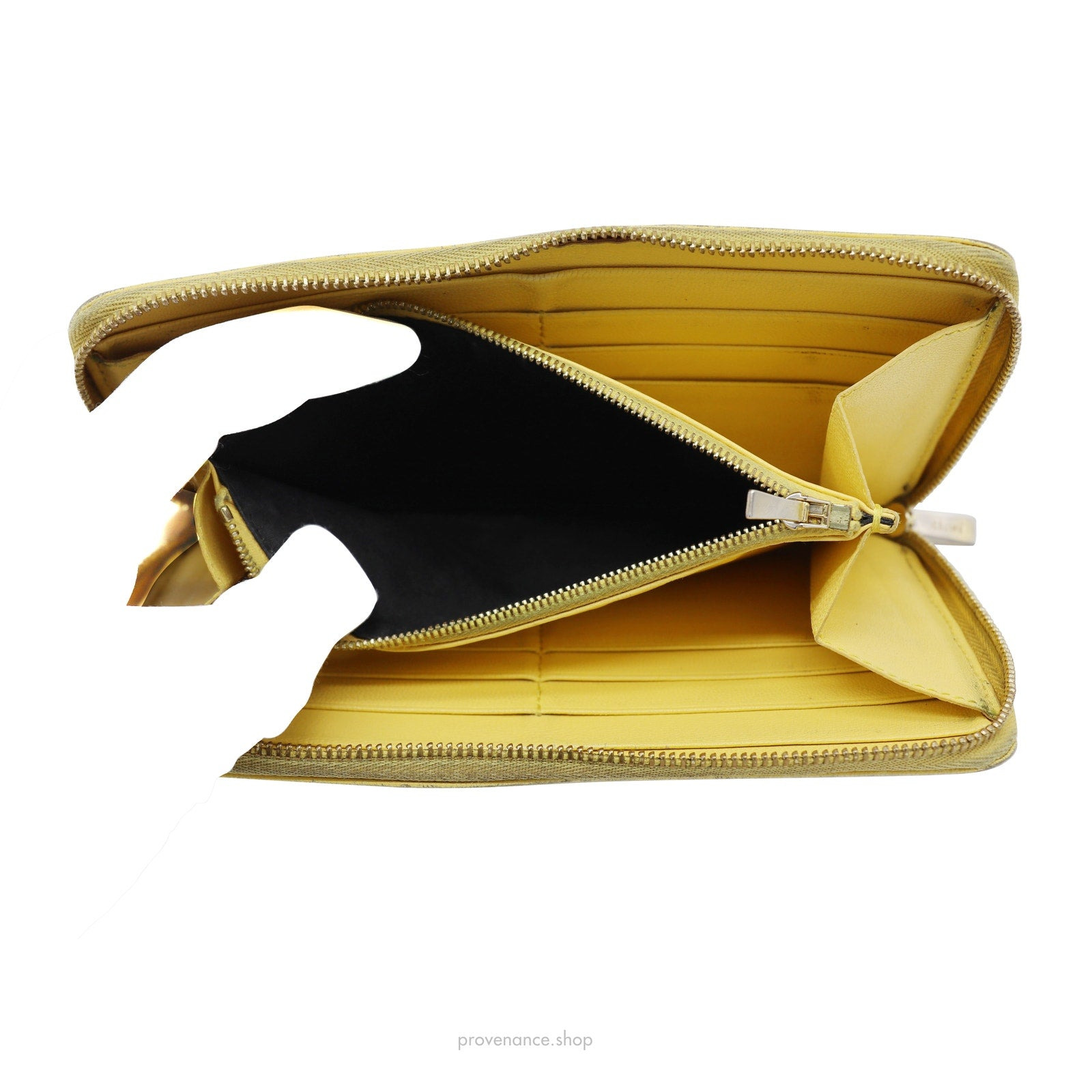 Celine Multifunction Zip Wallet - Yellow/Black - 8