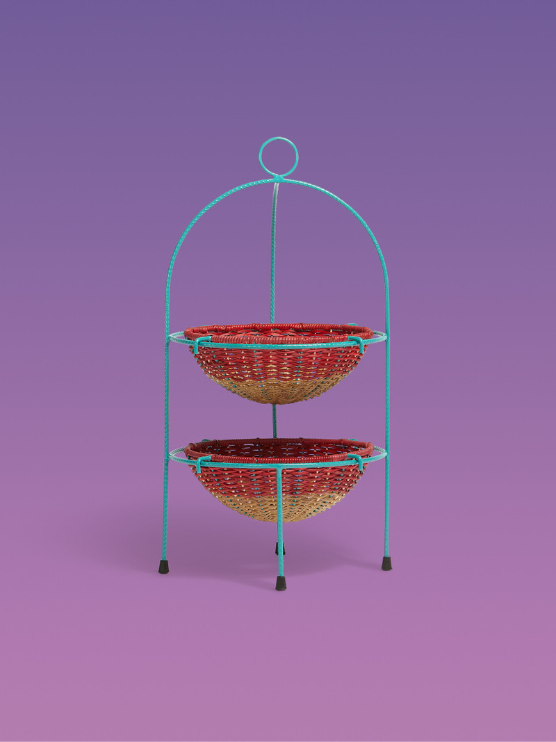 MARNI MARKET ROUND FRUITSTAND IN IRON RED FIBRE 1