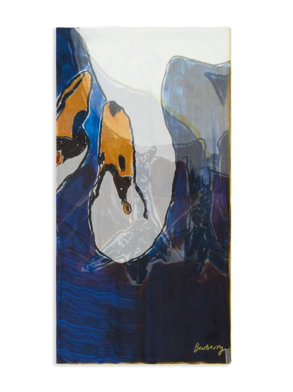 Swan-print silk scarf - 4