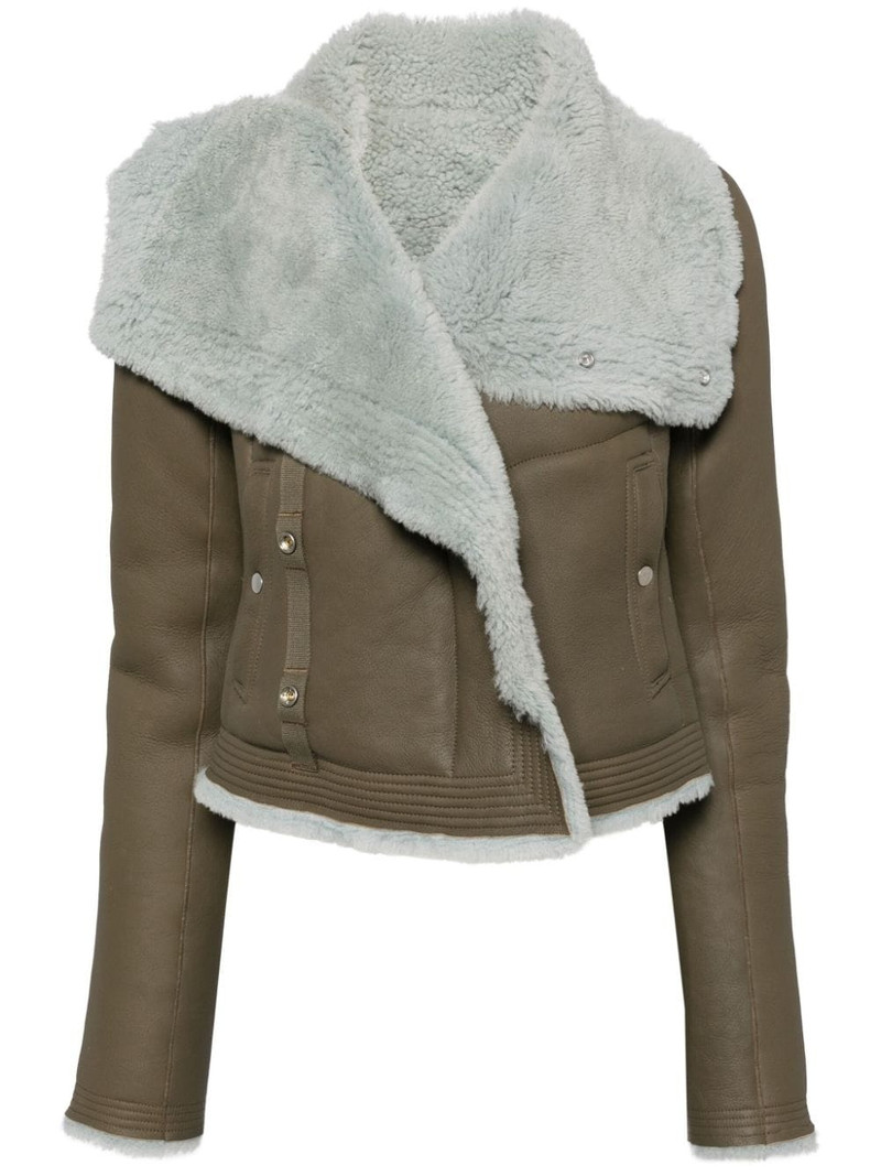 oversized pointed collar biker jacket 1