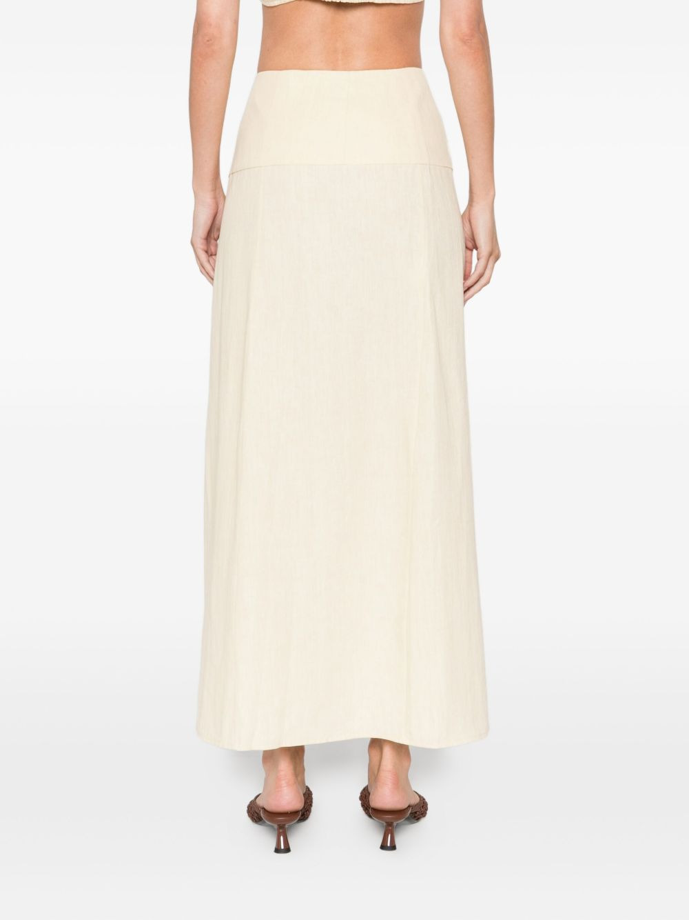 button-front split skirt - 4