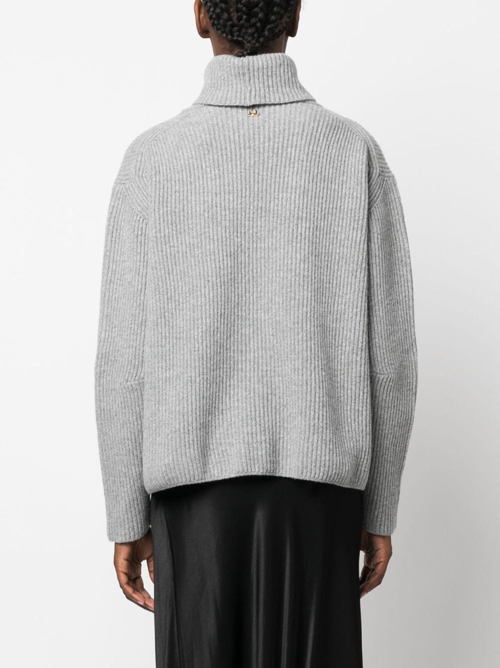 roll-neck ribbed jumper - 4