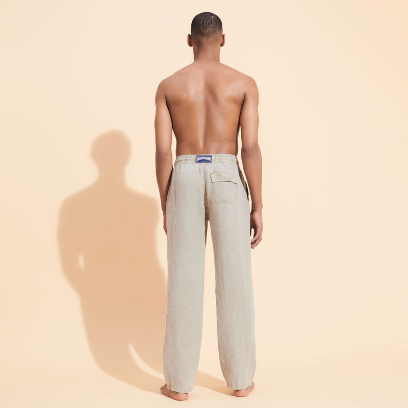 Men Linen Pants Solid Mineral Dye 4