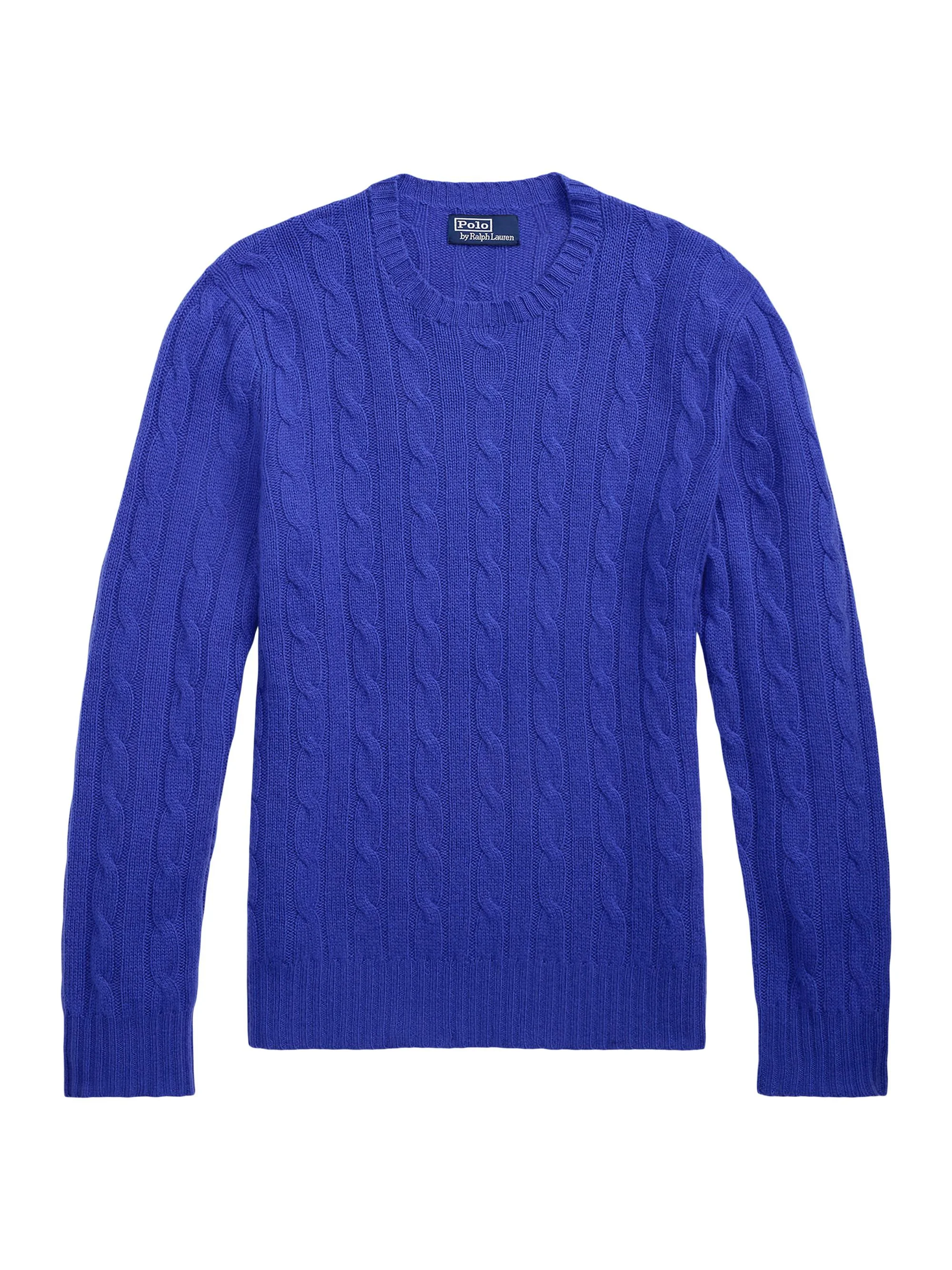 Men's Cashmere Cable-Knit Sweater - Bluebell Bloom - 1