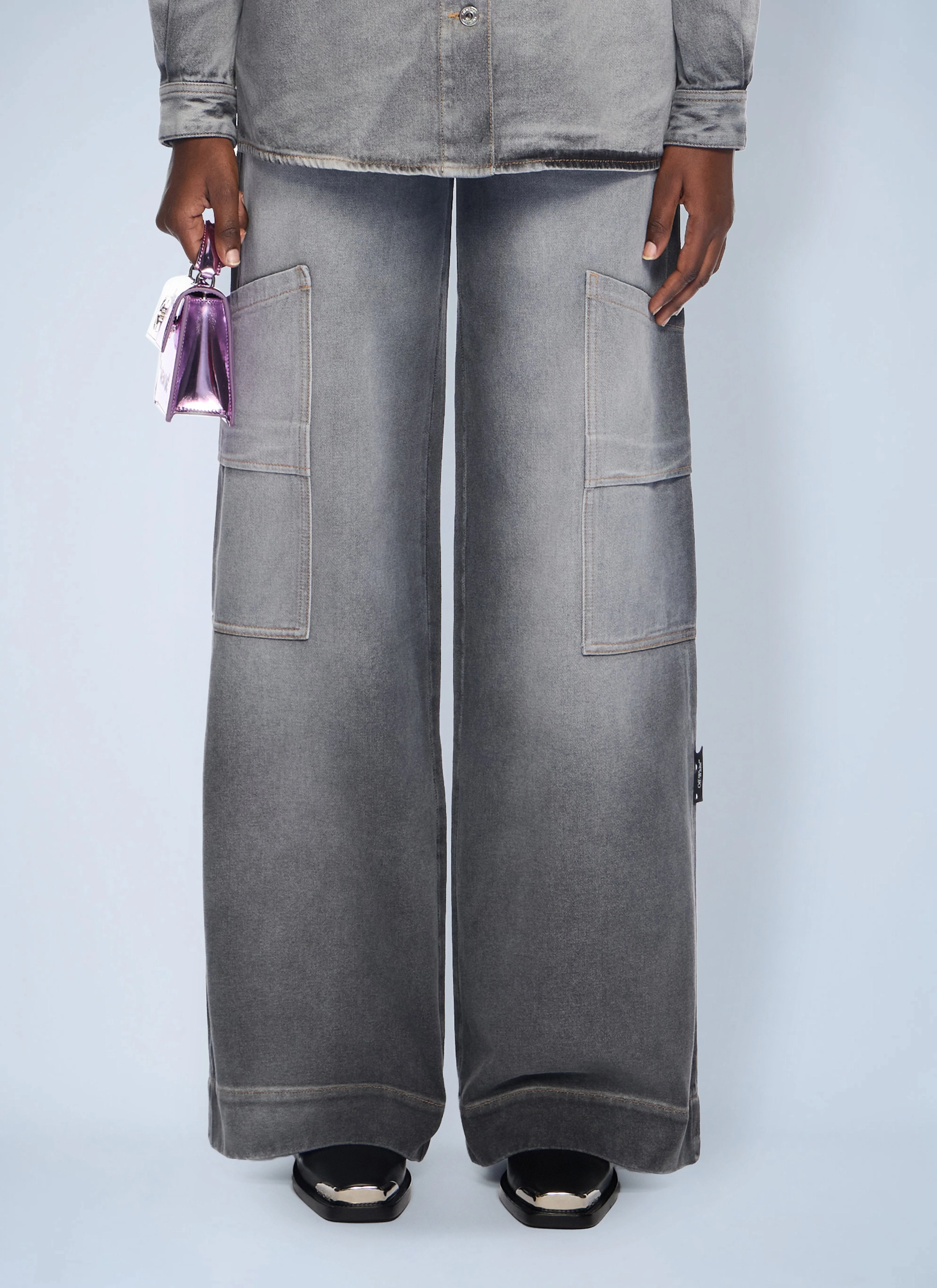 Off-White Women Denim Toybox Cargo Pants - 1