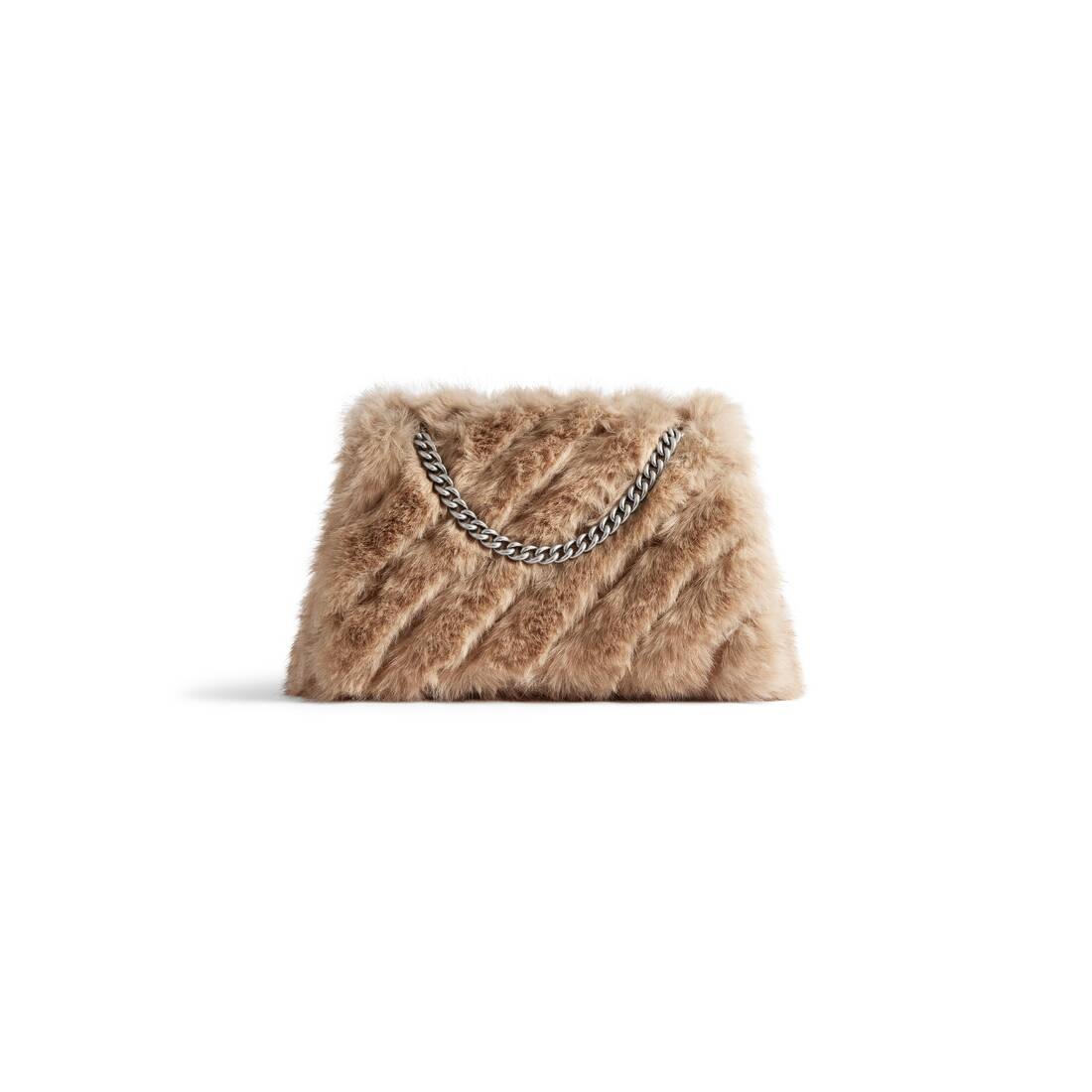 Women's Crush Medium Chain Bag Fake Fur in Beige - 4