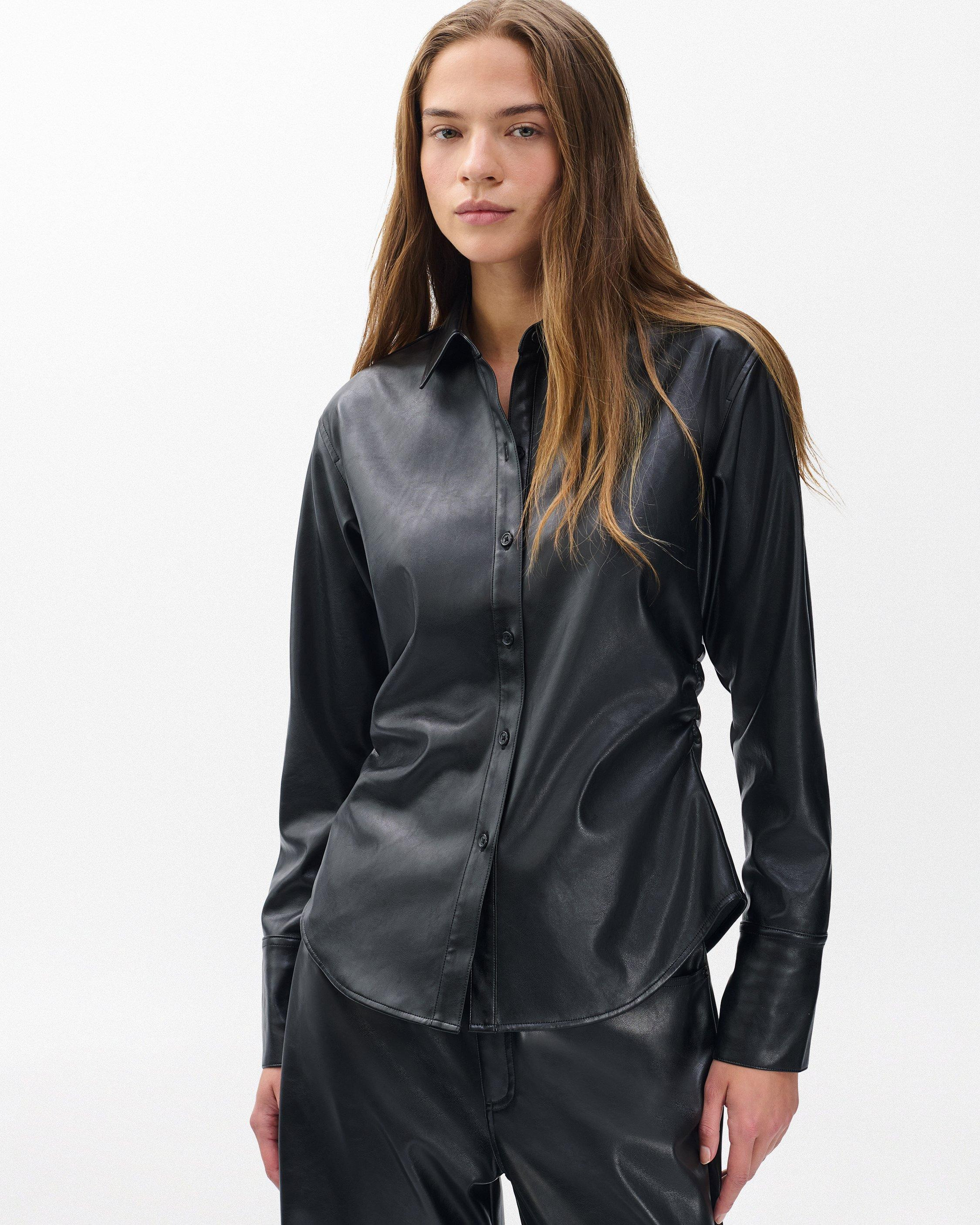 Leah Faux Leather Shirt - 2
