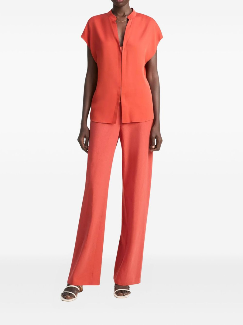 Vince cap-sleeve placket blouse outlook