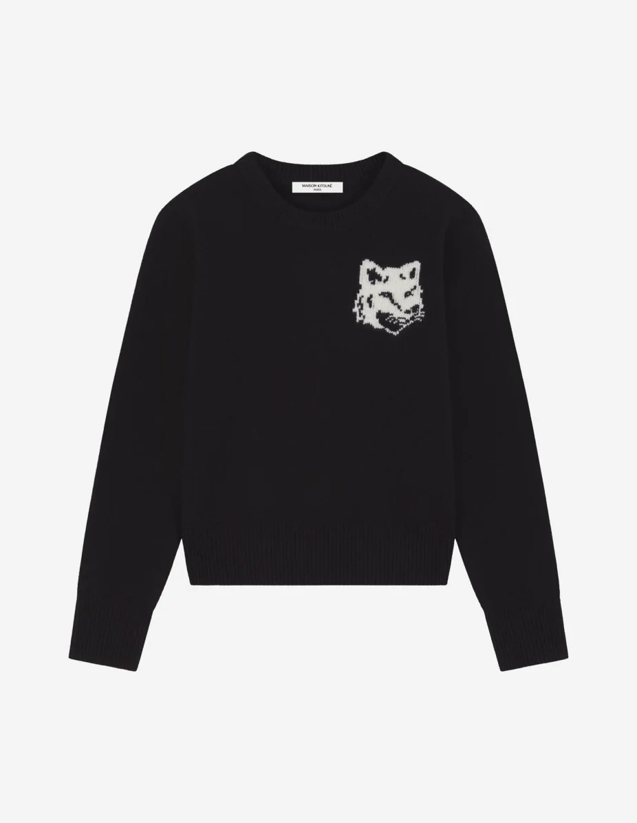 FOX HEAD INTARSIA MERINO JUMPER - 1