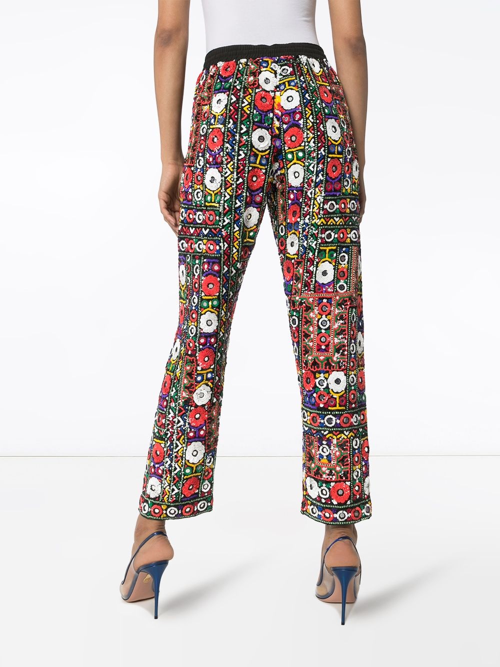 tapered sequinned trousers - 4
