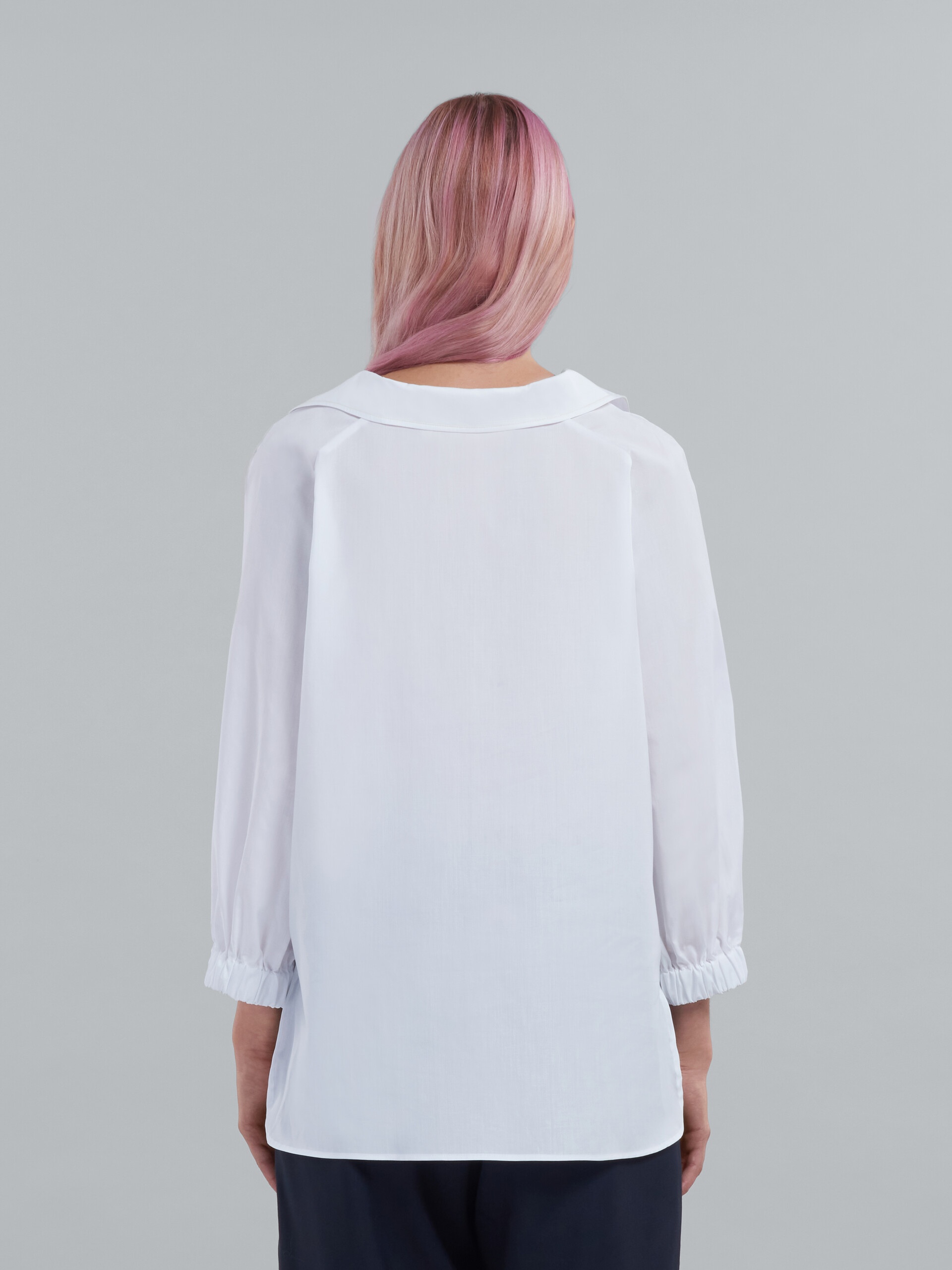 SQUARE-NECK TOP IN WHITE BIO POPLIN - 3