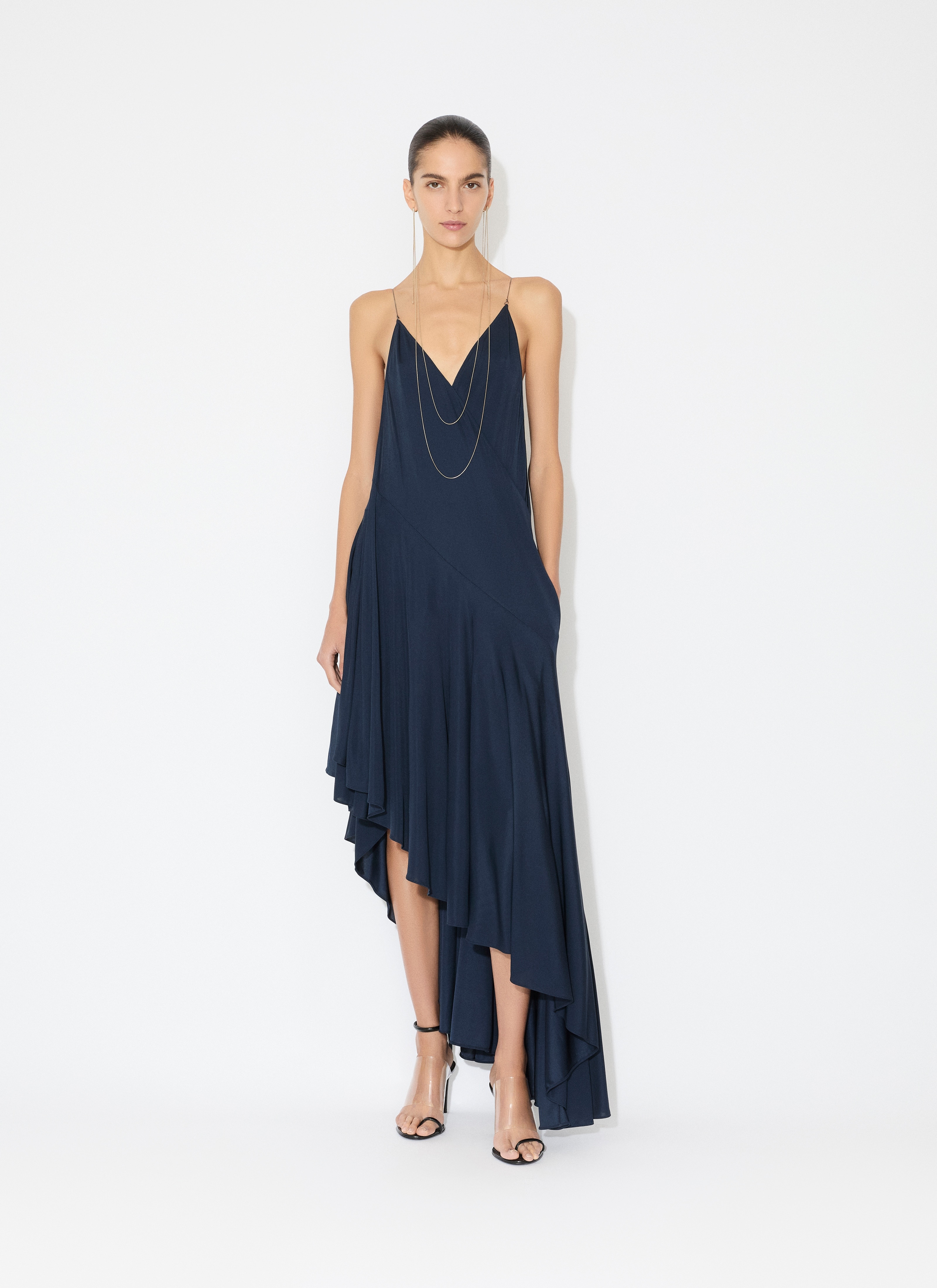 MATTE JERSEY ASYMMETRICAL SLIP DRESS - 2