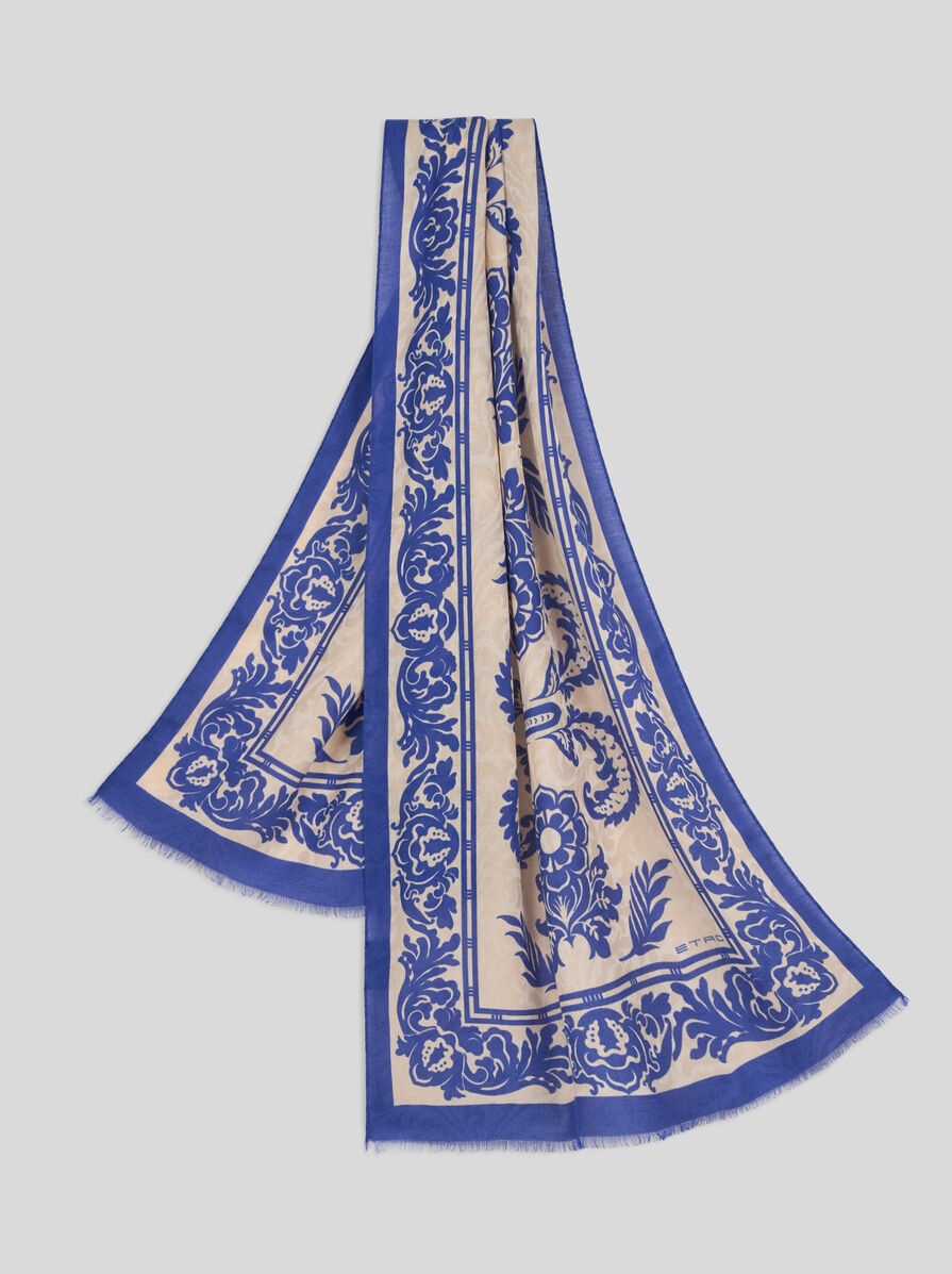CHIFFON SCARF WITH FLORAL PRINT - 1