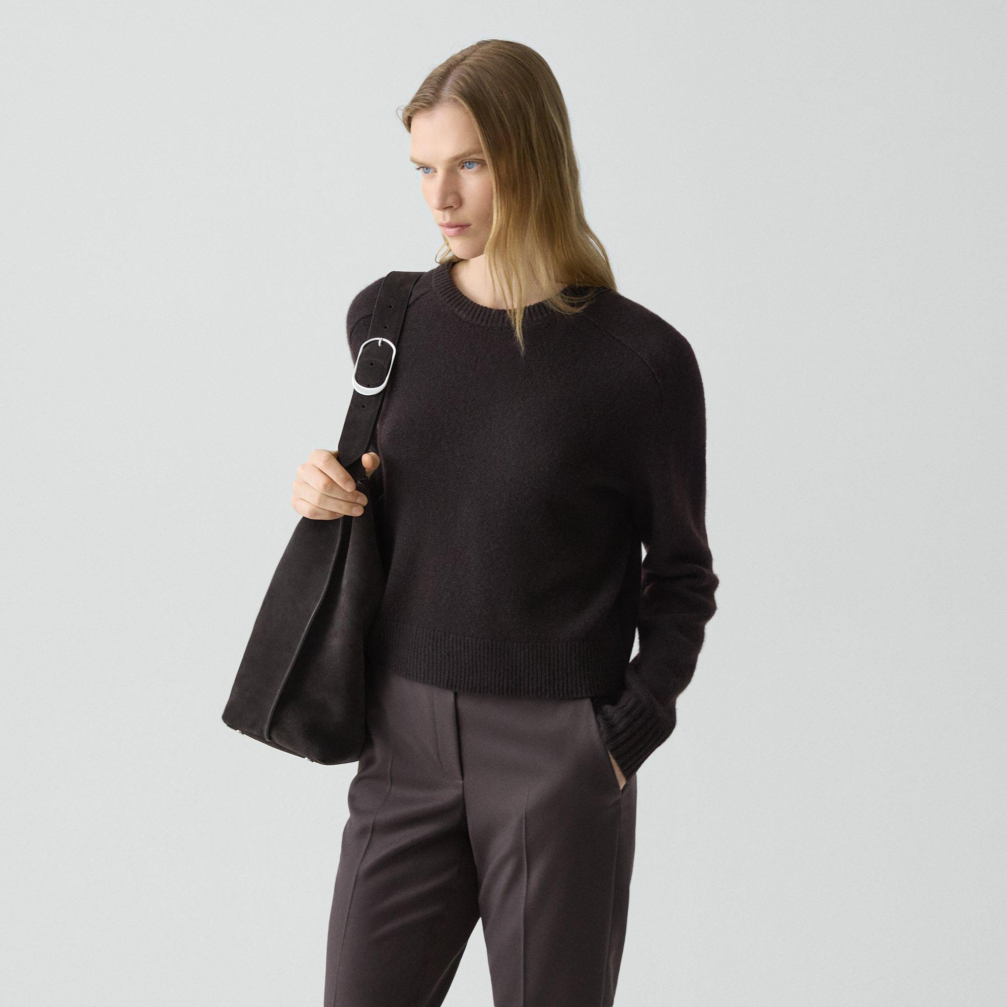 Cropped Crewneck Sweater in Cashmere - 3