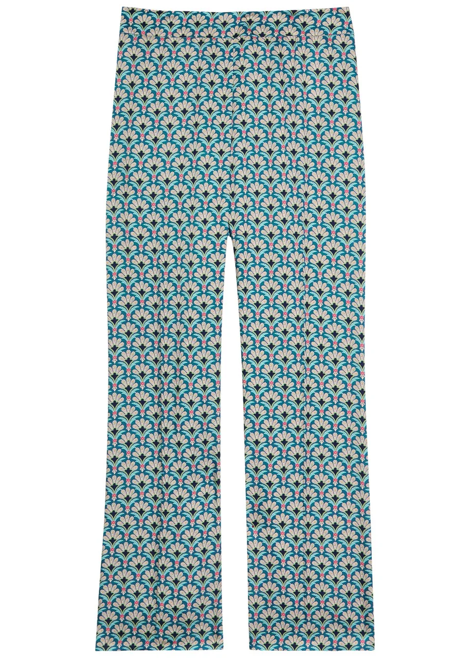Etro Patterned Satin Straight-leg Trousers - 1