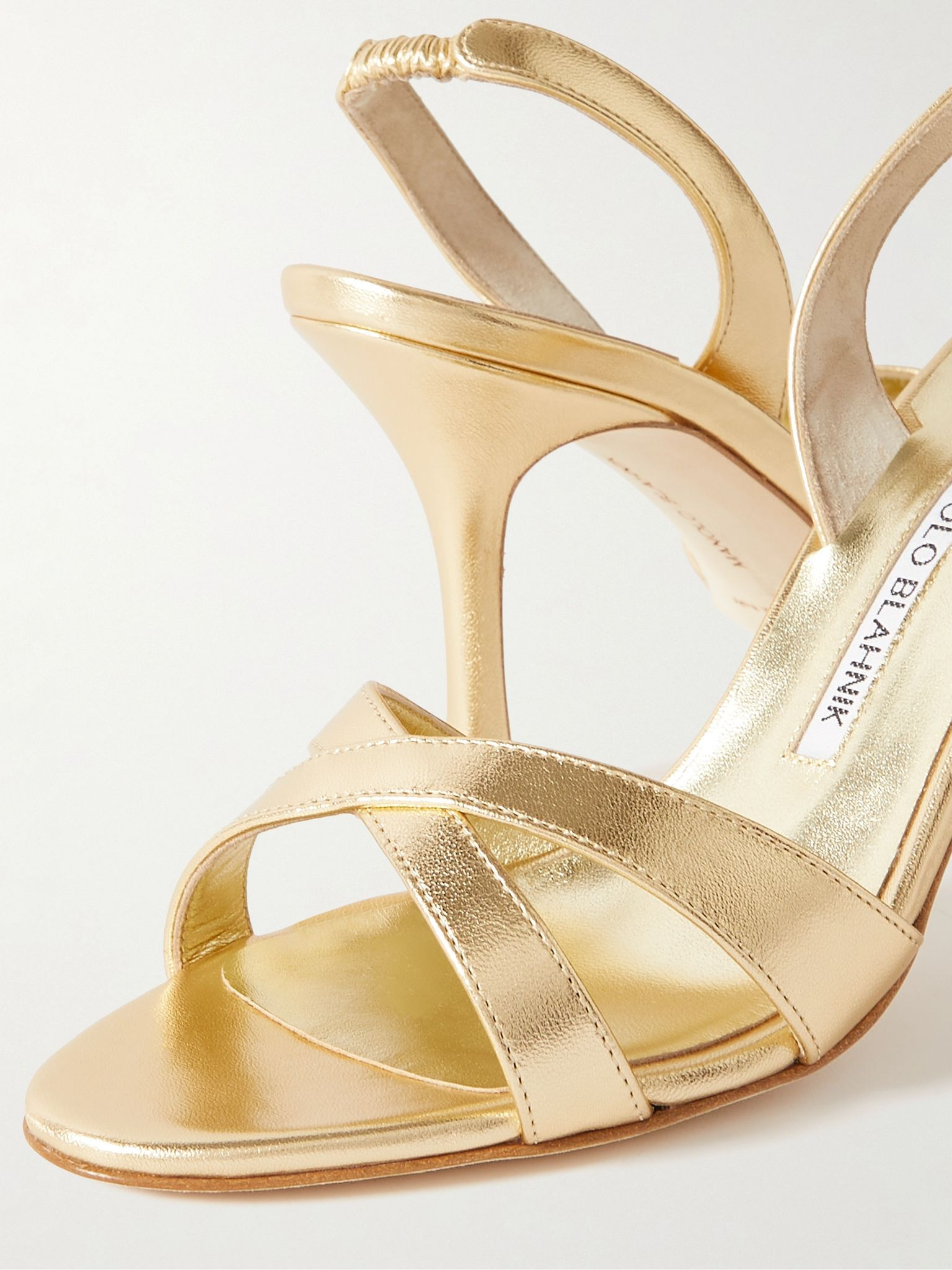 Callasli 90 metallic leather slingback sandals Gold - 4
