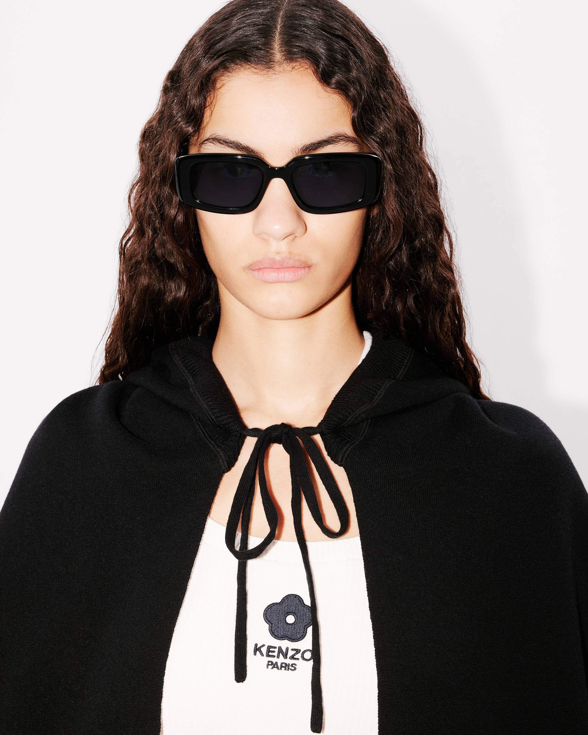 'KENZO Stamp' hooded scarf in wool and cotton - 5