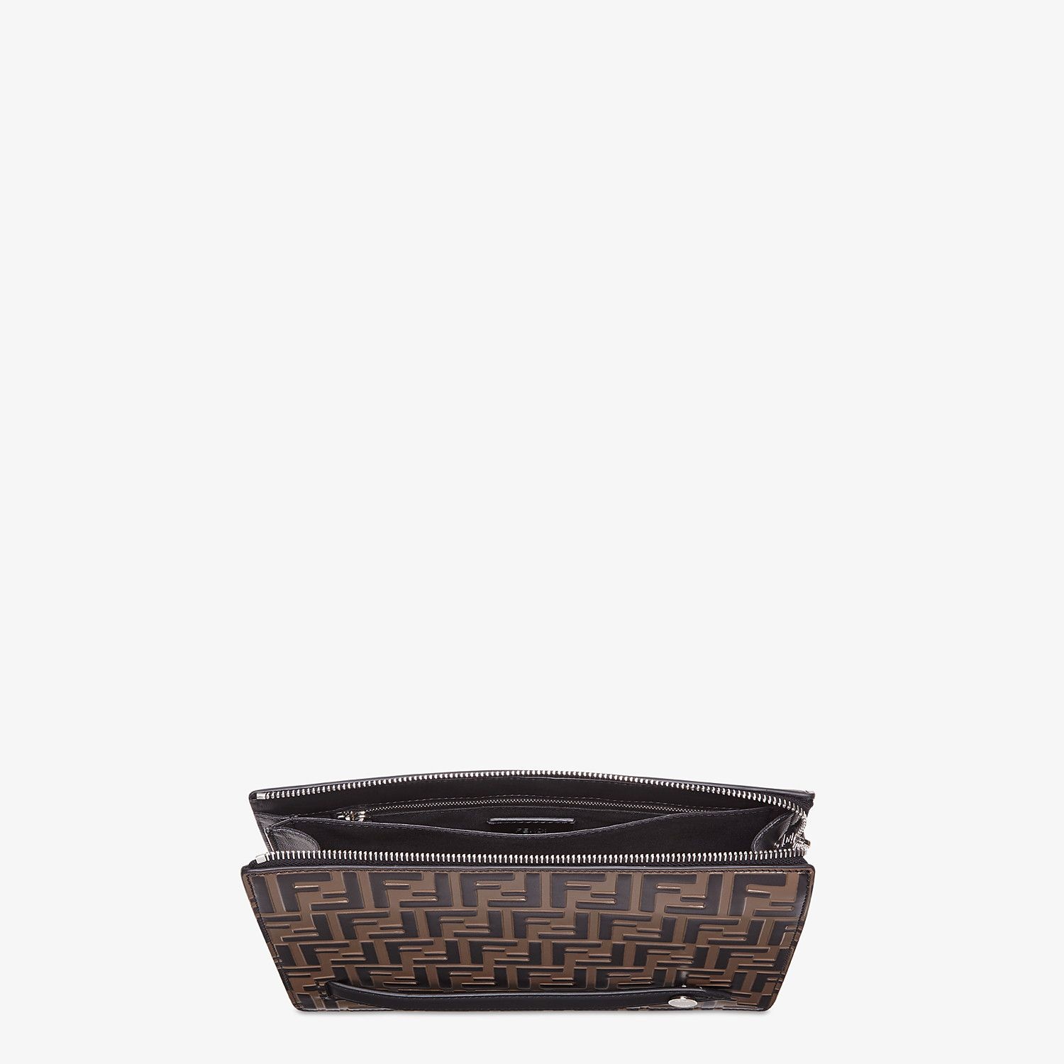 Brown leather slim pouch 4