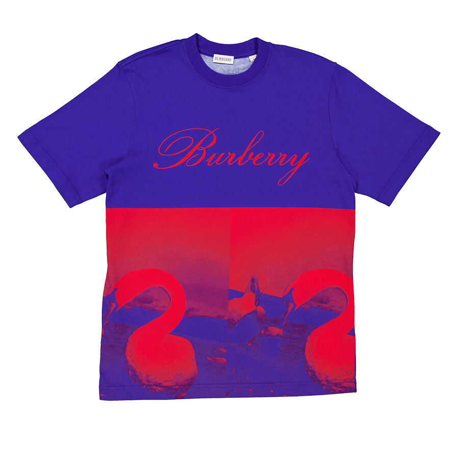 Burberry Swan-Print Crew Neck T-Shirt - 5
