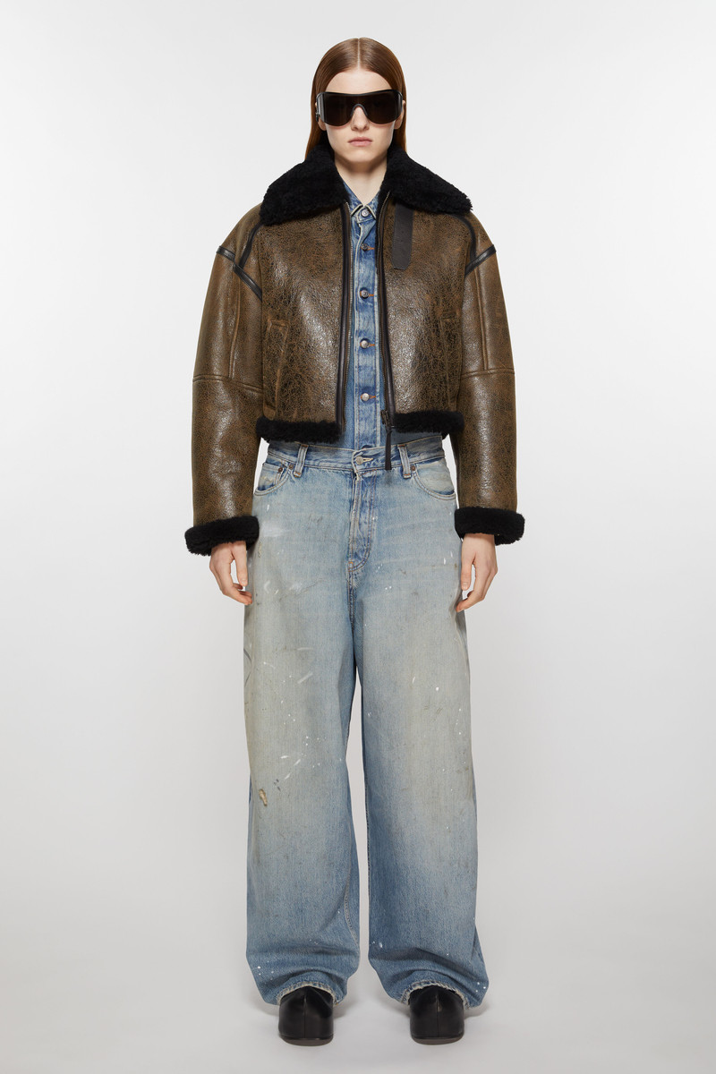 Acne Studios Shearling jacket - Dark brown/black outlook