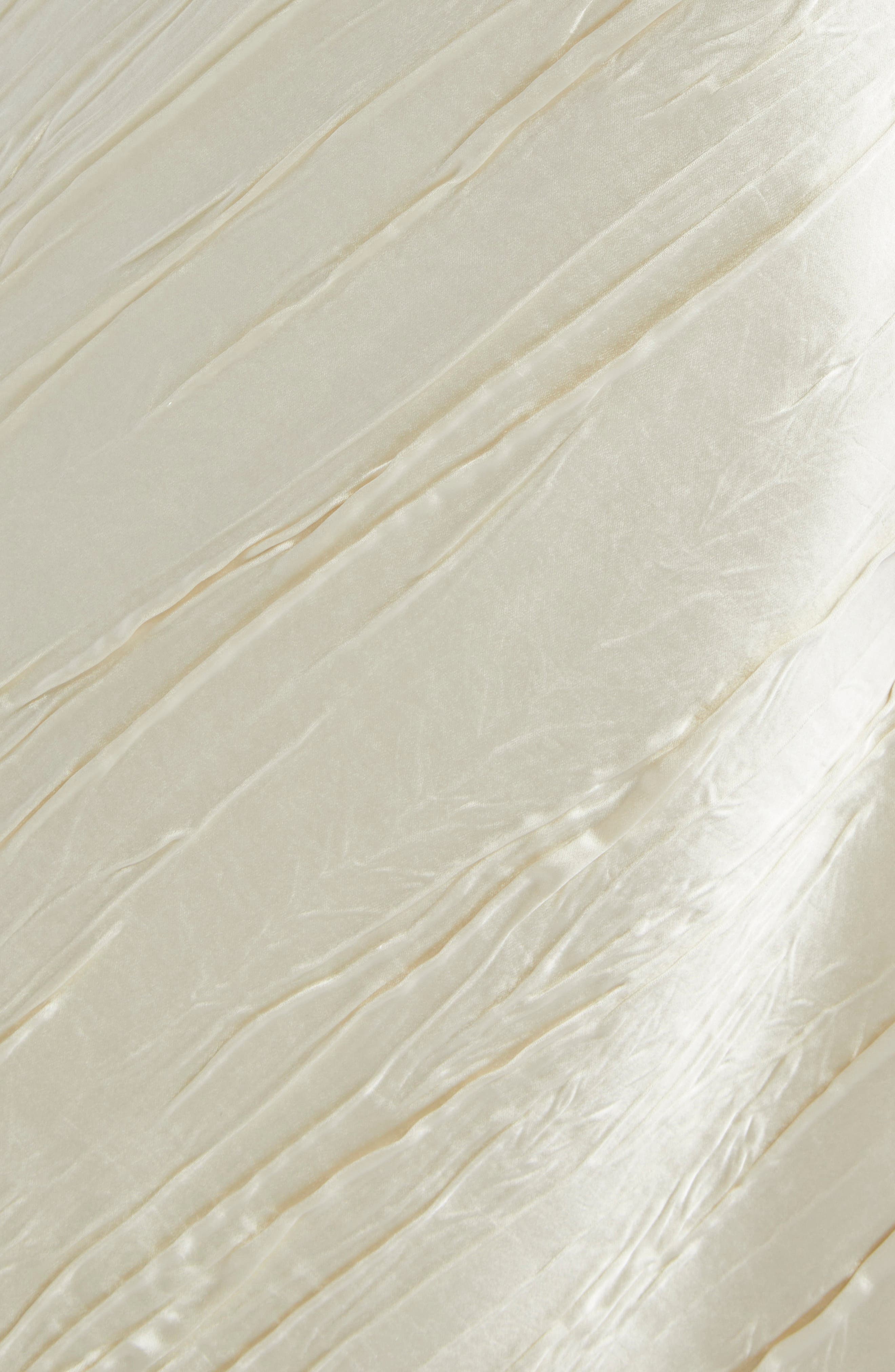 SPORTMAX Ruta Creased Satin Midi Skirt in Ivory at Nordstrom - 7