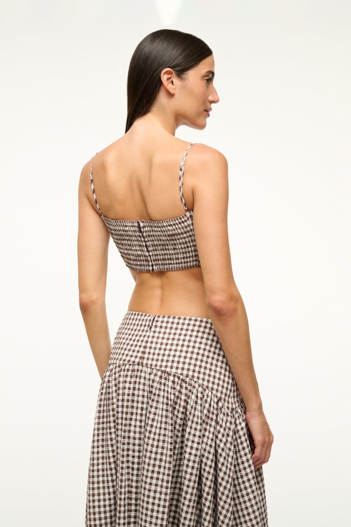 STAUD FEDERICO TANK DARK CHOCOLATE GINGHAM - 3