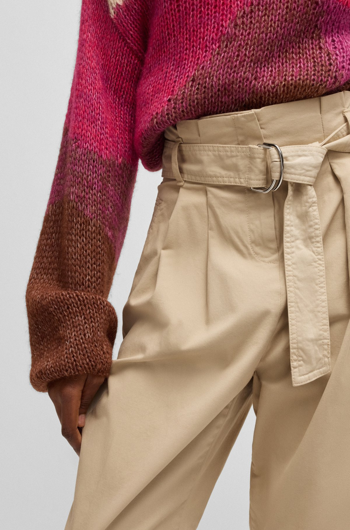 PAPERBAG TROUSERS IN STRETCH-COTTON TWILL - 5