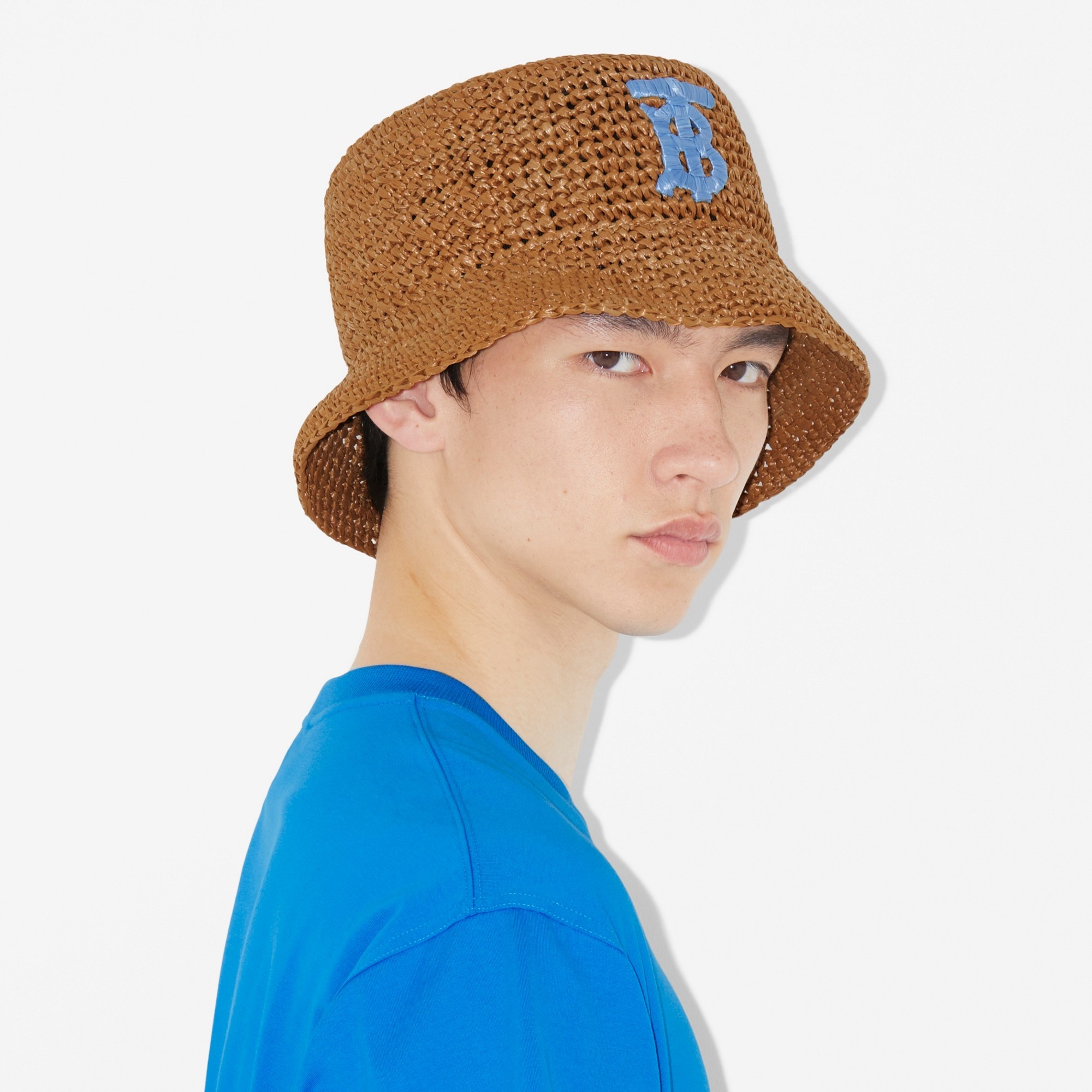 Monogram Motif Raffia-effect Bucket Hat - 4