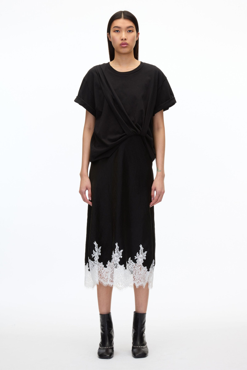 Draped T-Shirt Slip Combo Dress - 1
