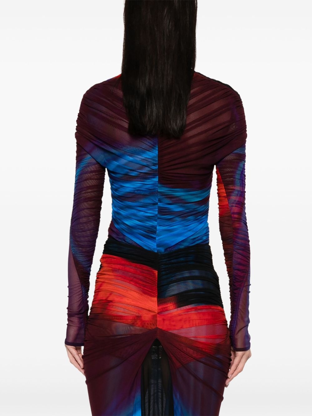 ruched mesh bodysuit - 4